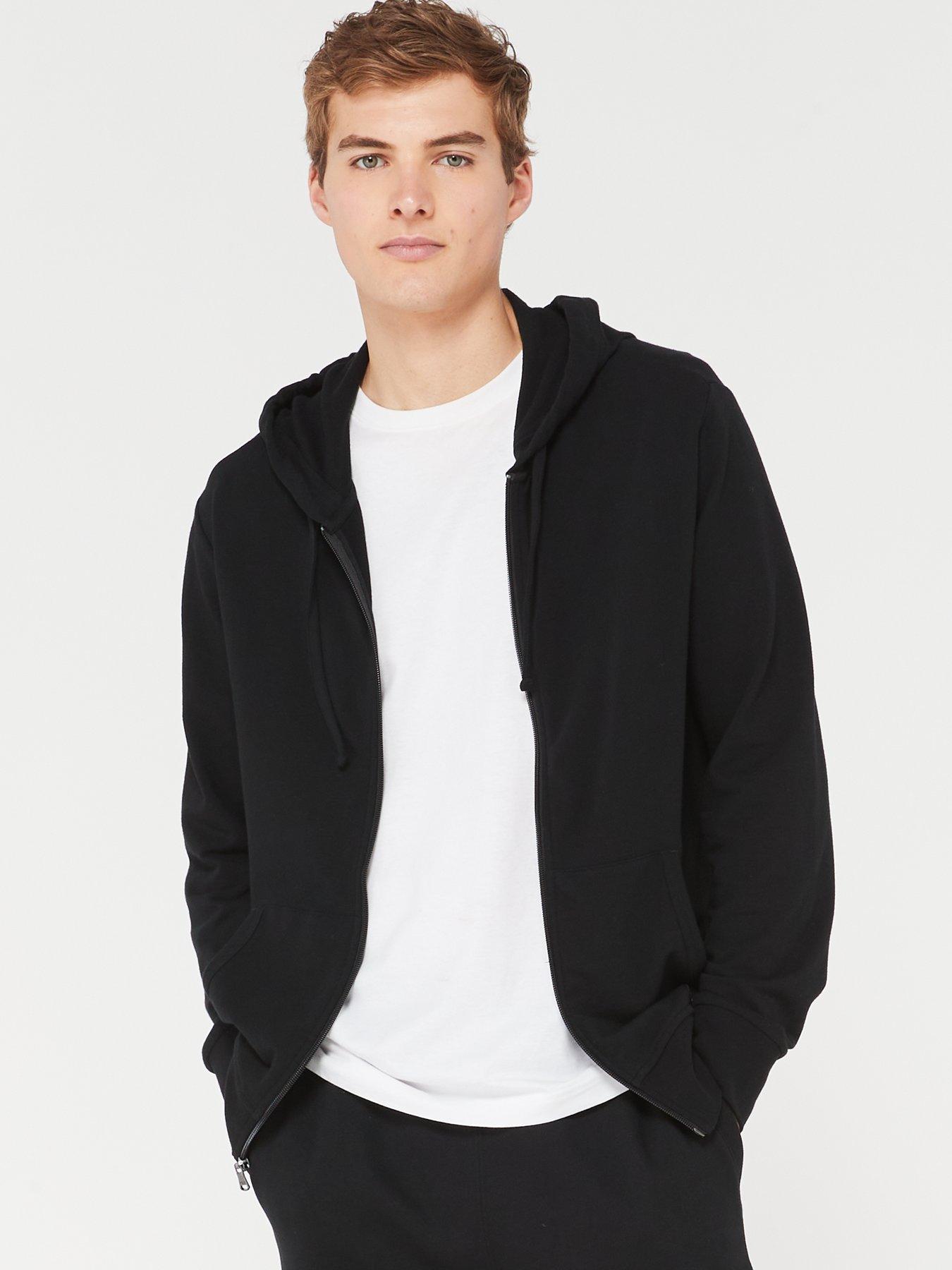 Full Zip Pyjama Hoodie Black