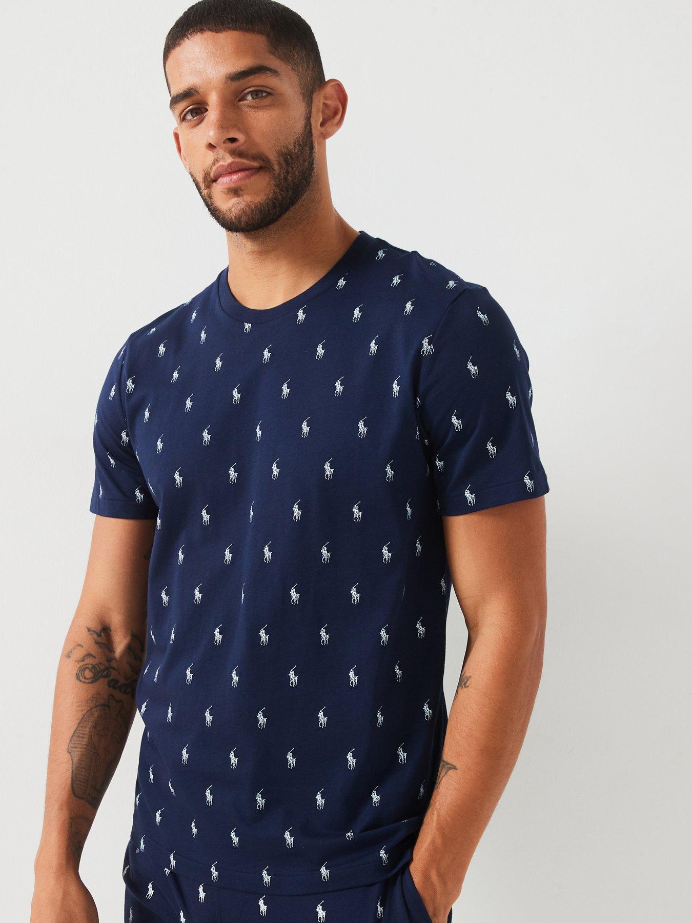 Polo Ralph Lauren All Over Print Jersey Sleep Shirt - Navy
