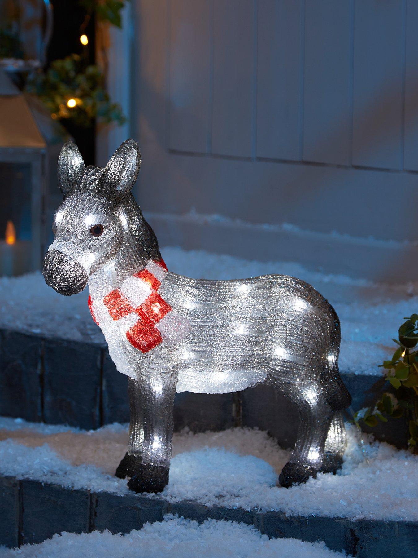Three Kings Dominic The Donkey Battery Operated Outdoor Acrylic Christmas Light - 34 cm