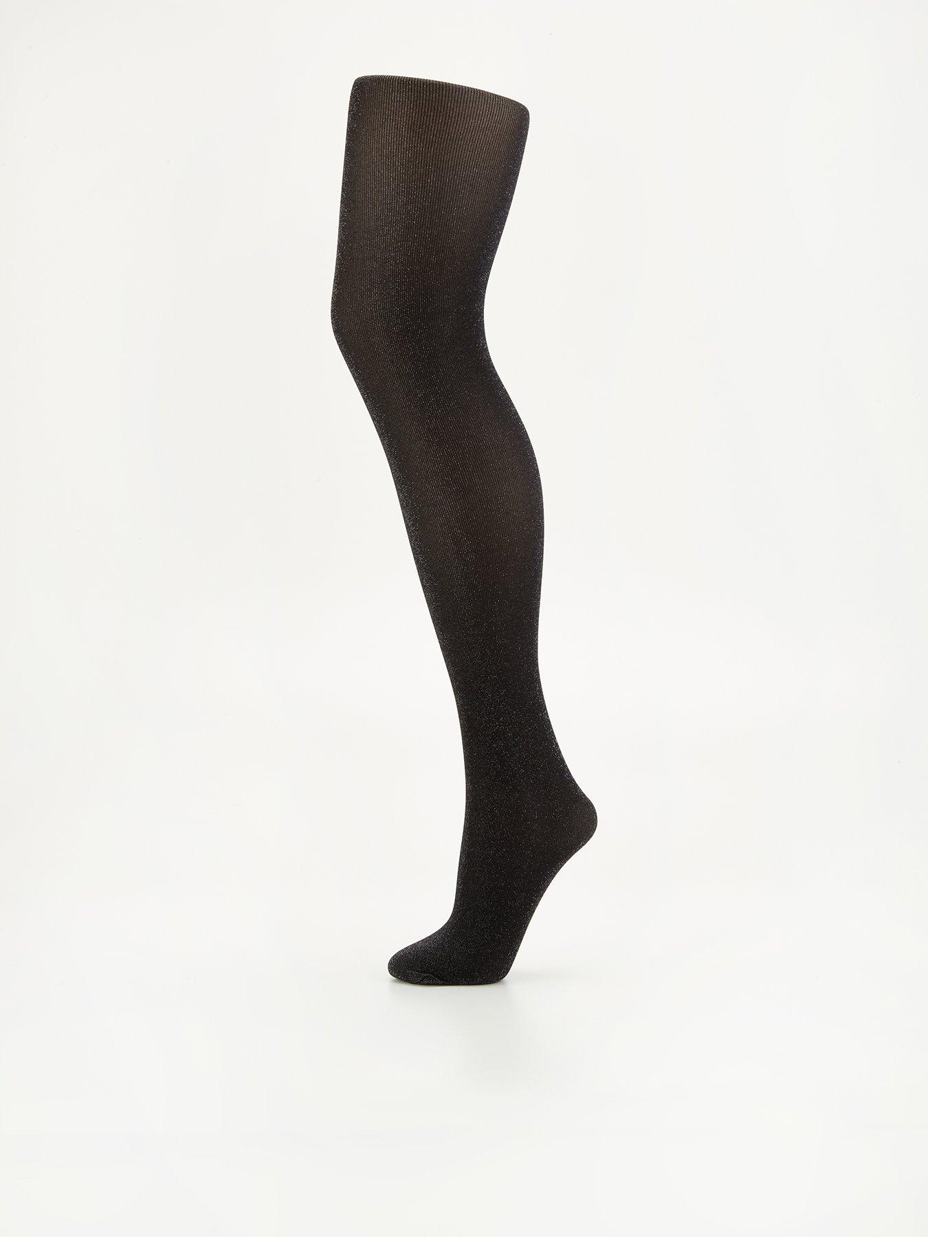Image 1 of 3 of The Very Collection Metallic Tights - Black