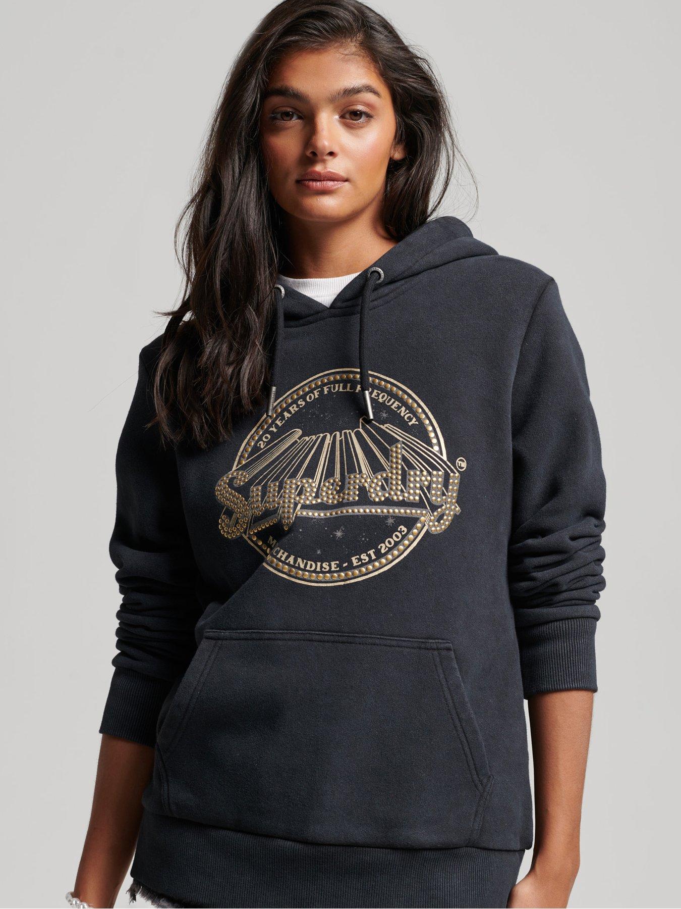 Superdry Vintage Merch Store Hoodie Black