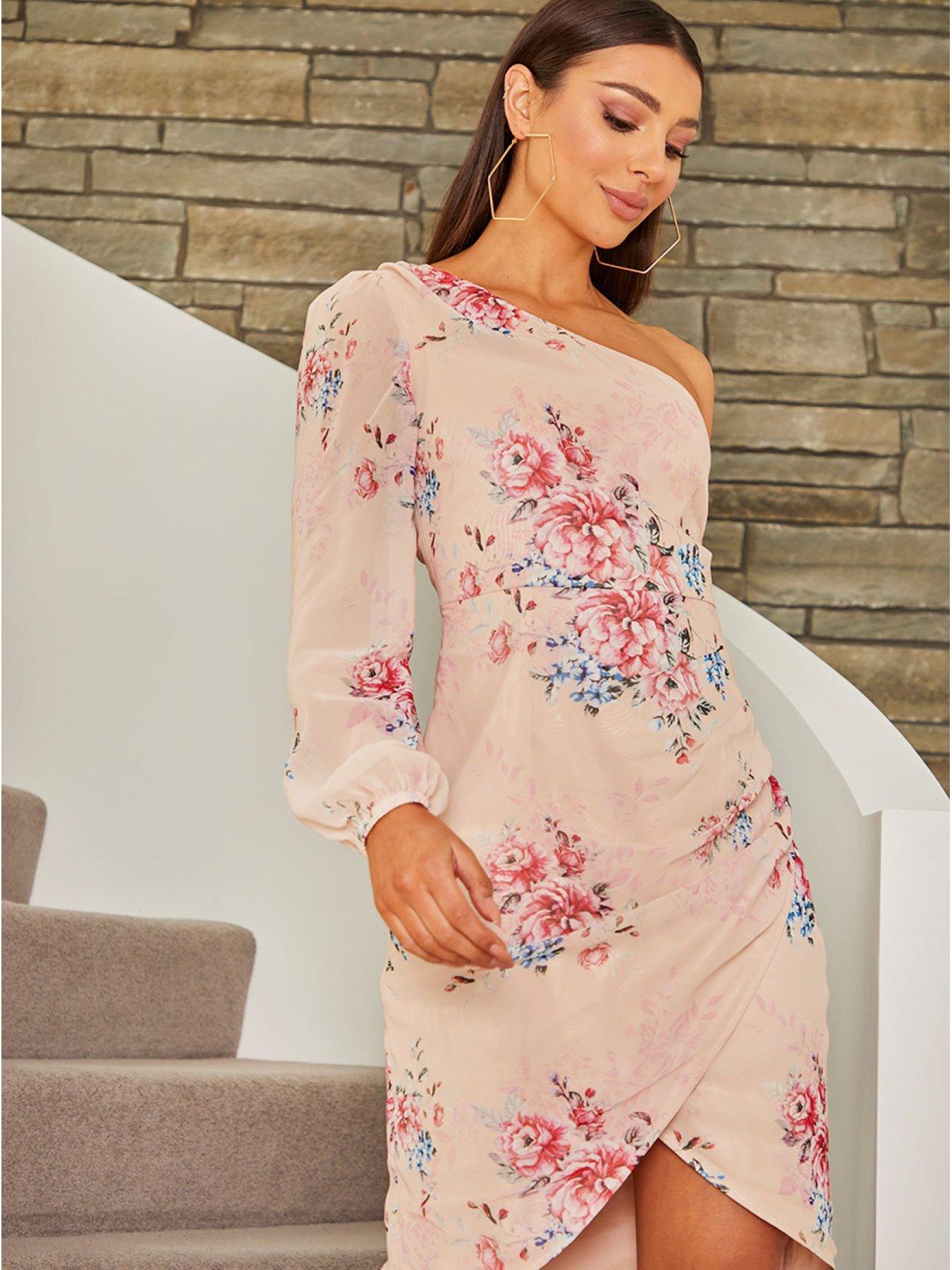 chi-chi-london-long-sleeve-one-shoulder-floral-mini-dress-pinkback