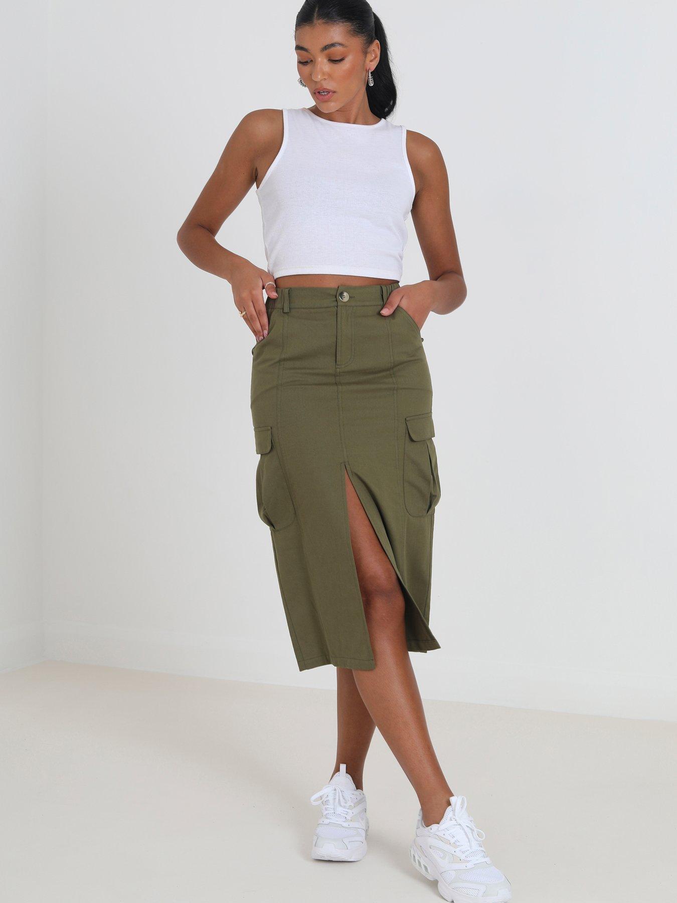 Cargo skirt clearance midi