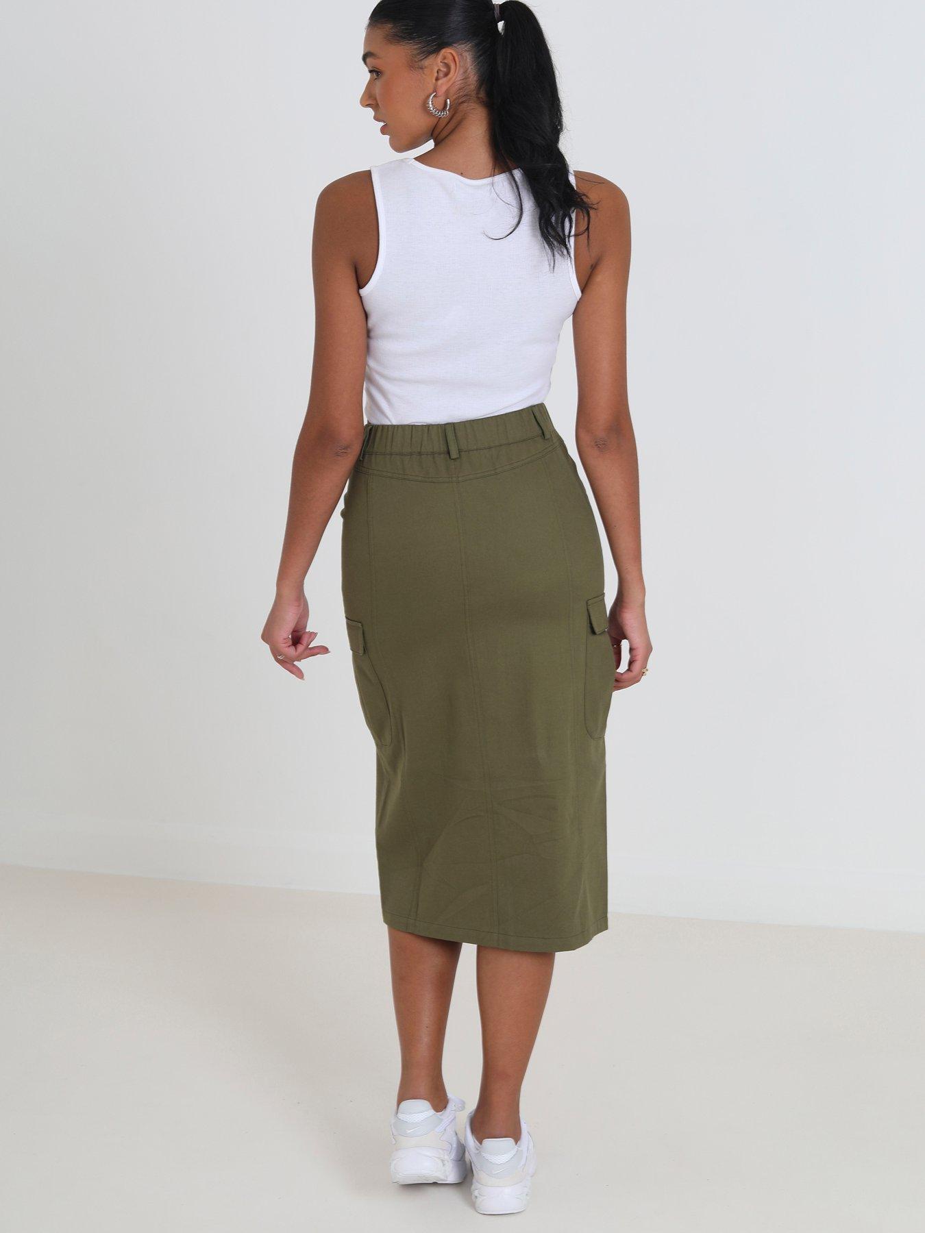 Midi skirt with outlet pockets quotes