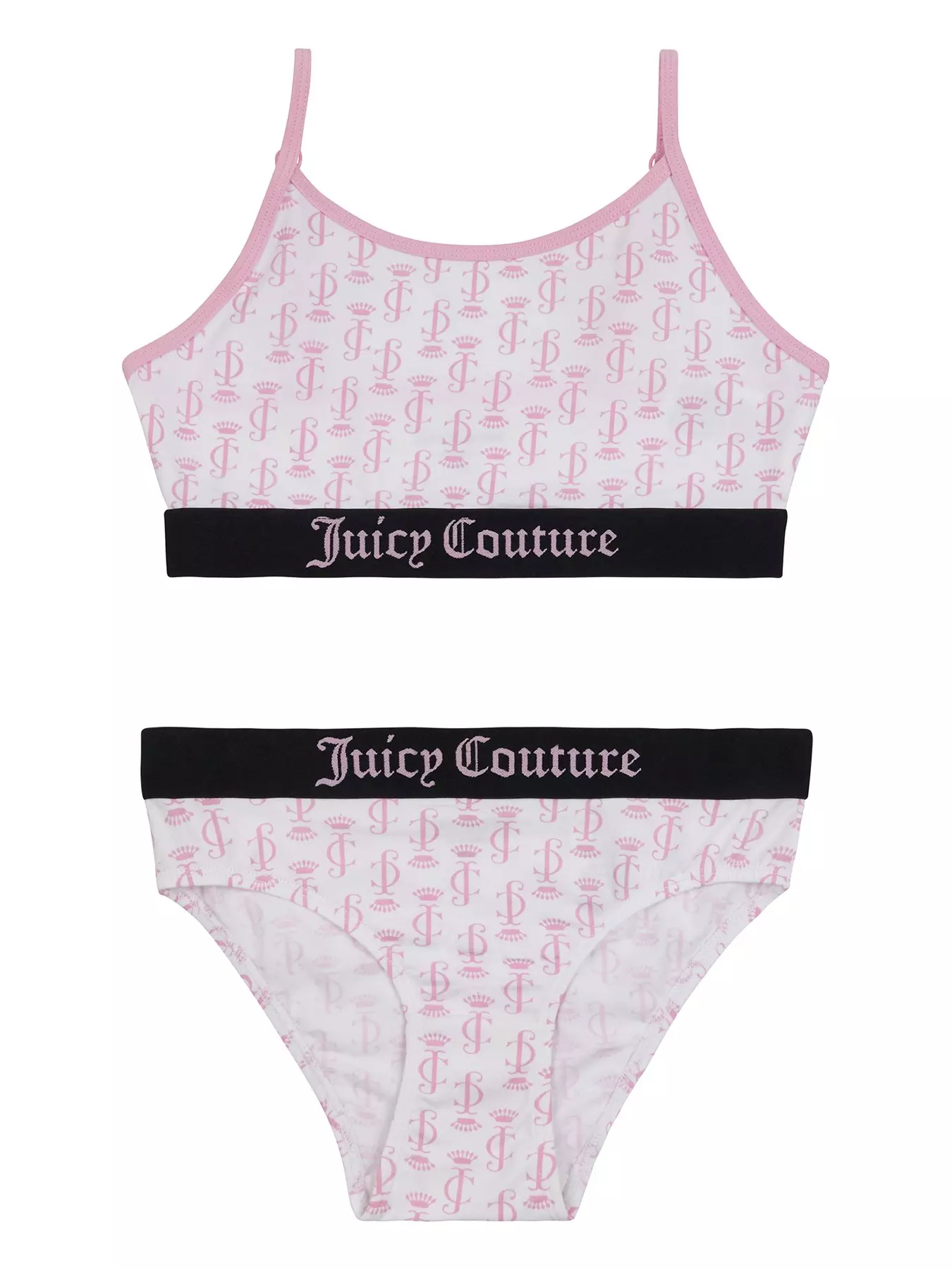 Juicy Couture Girls Leopard Crop Top And Hipster Brief Underwear
