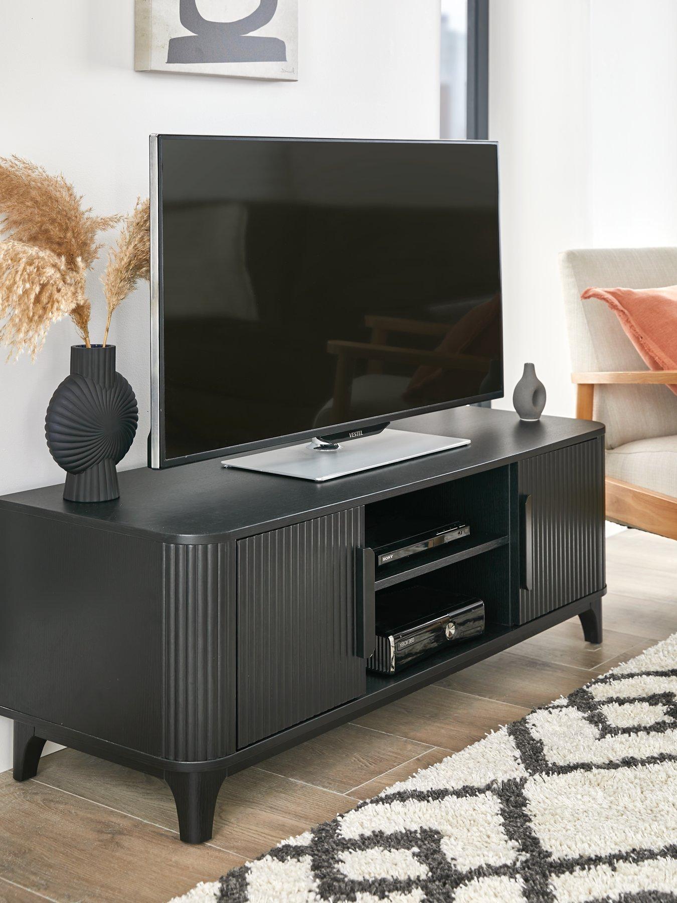 Gray and deals black tv stand