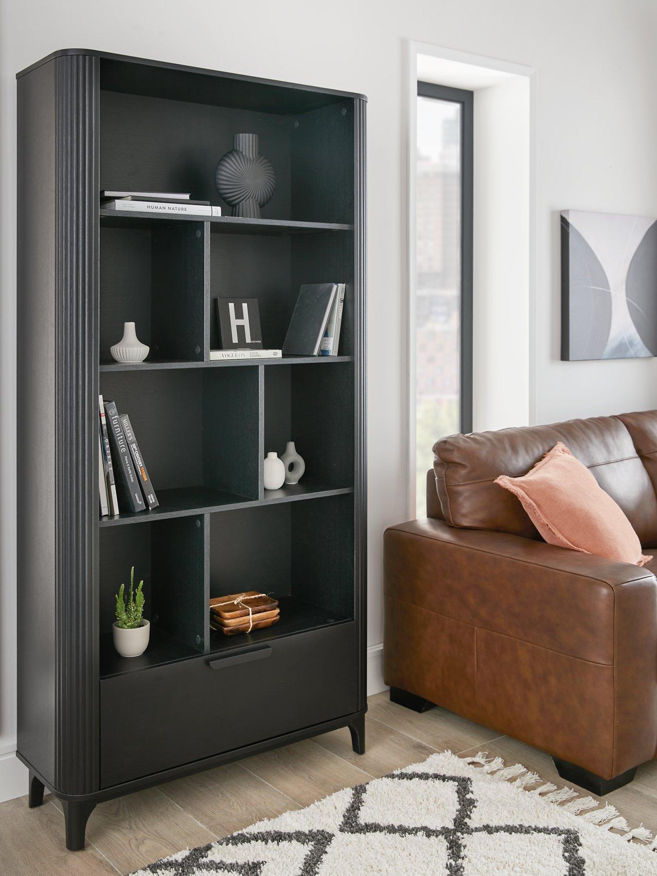 very-home-carina-bookcase-blackfront