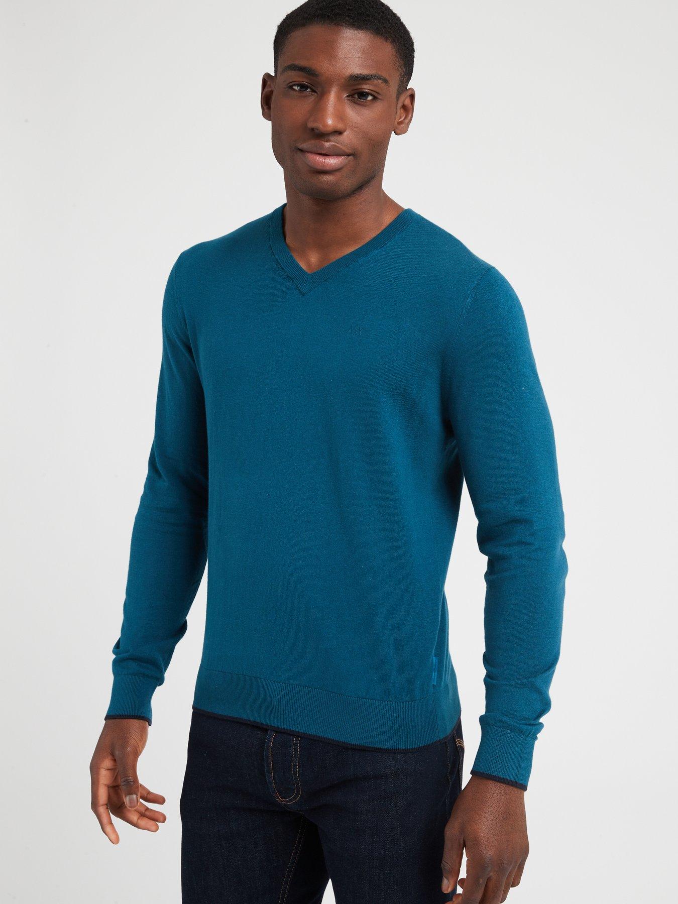 Armani Exchange V Neck Jumper Blue Very Ireland