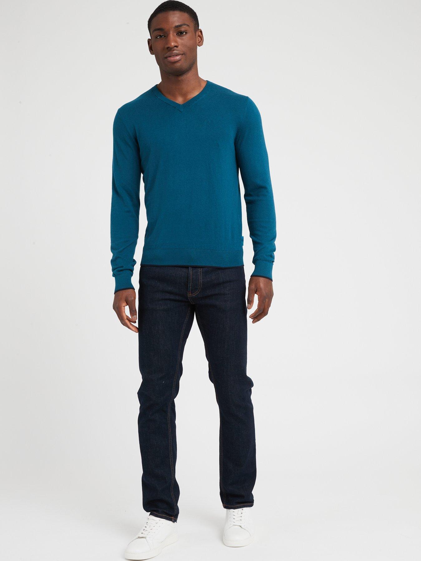 armani-exchange-v-neck-jumper-bluenbspback