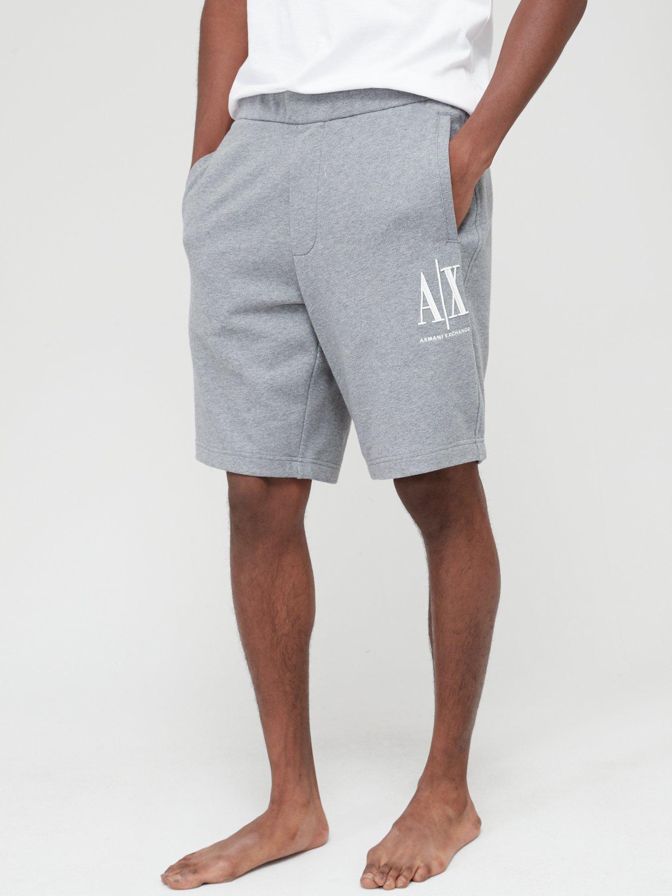 Armani Exchange AX Logo Jersey Shorts Grey