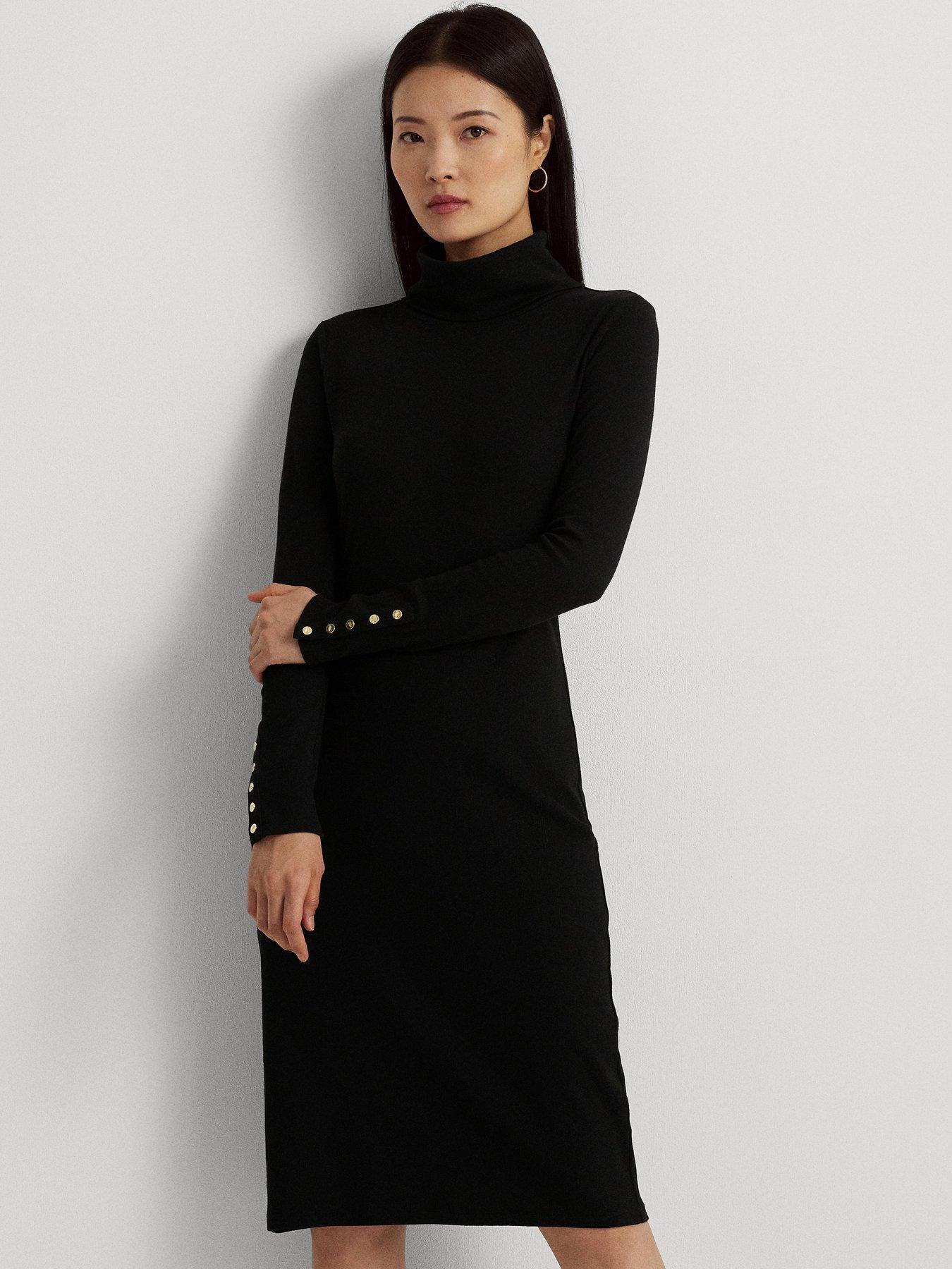 Ralph lauren long sleeve black dress hotsell