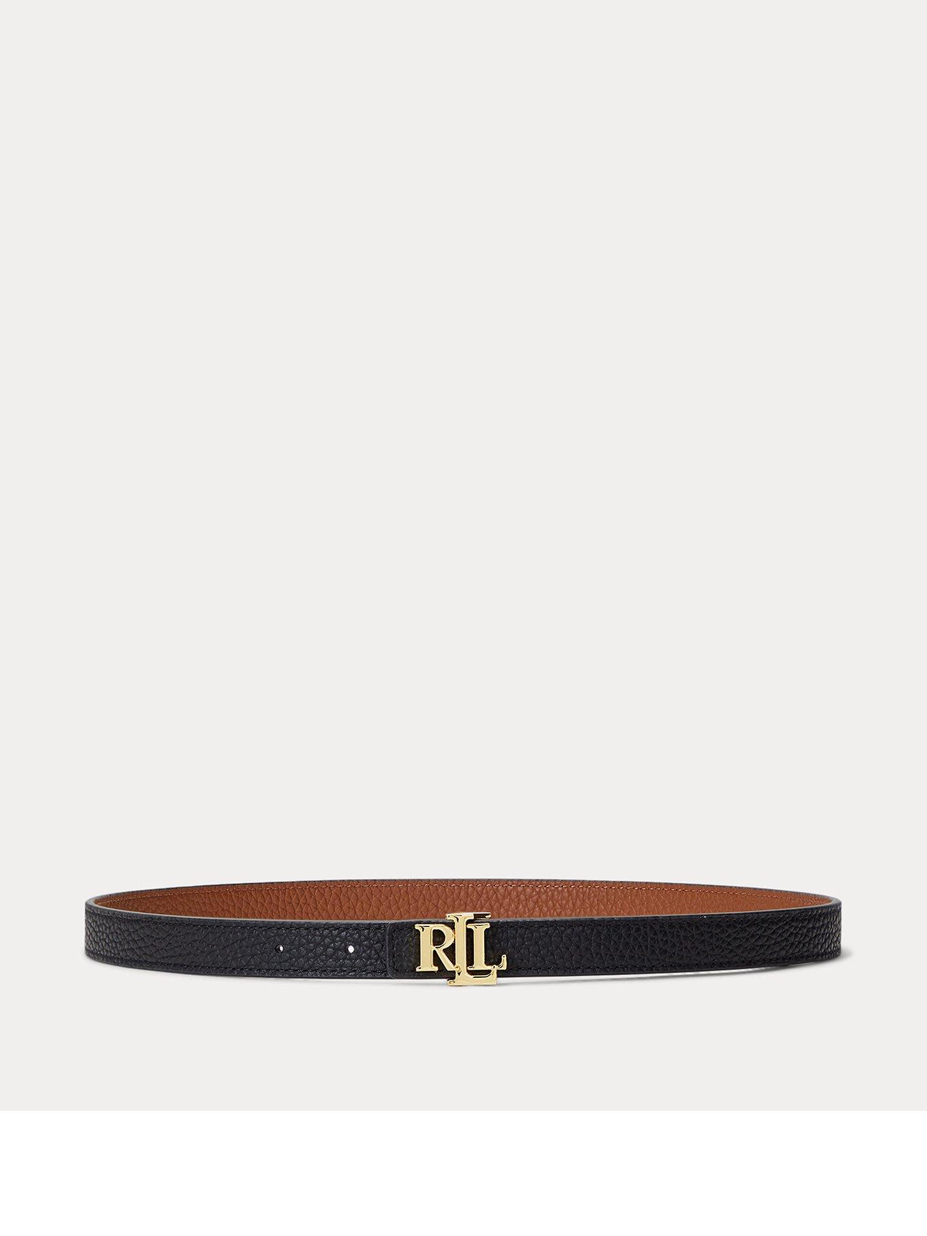 Lauren by Ralph Lauren Leather Skinny Belt - Black