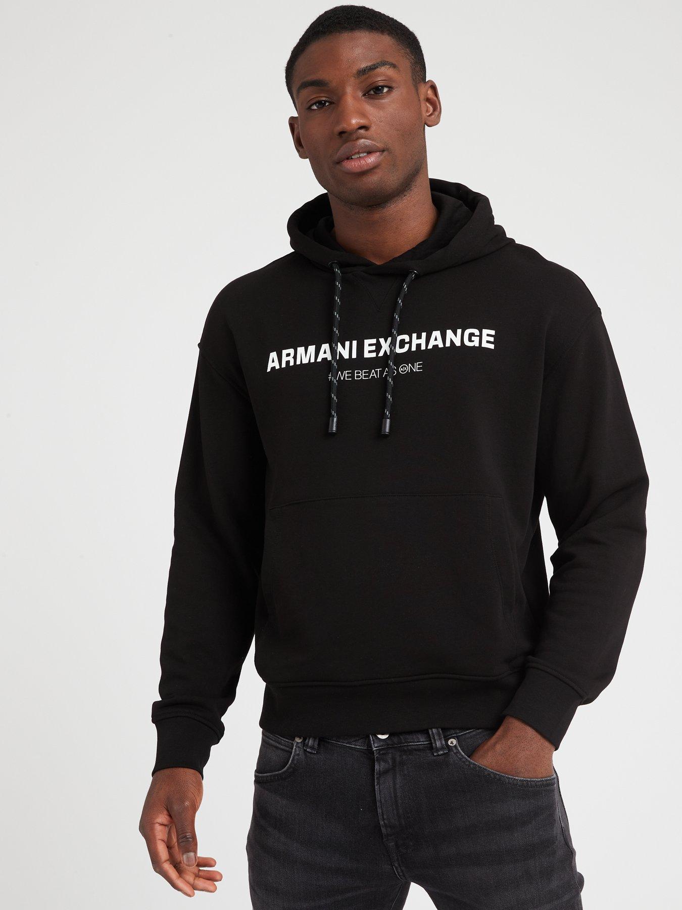 Armani Exchange Large Logo Overhead Hoodie Black Very Ireland