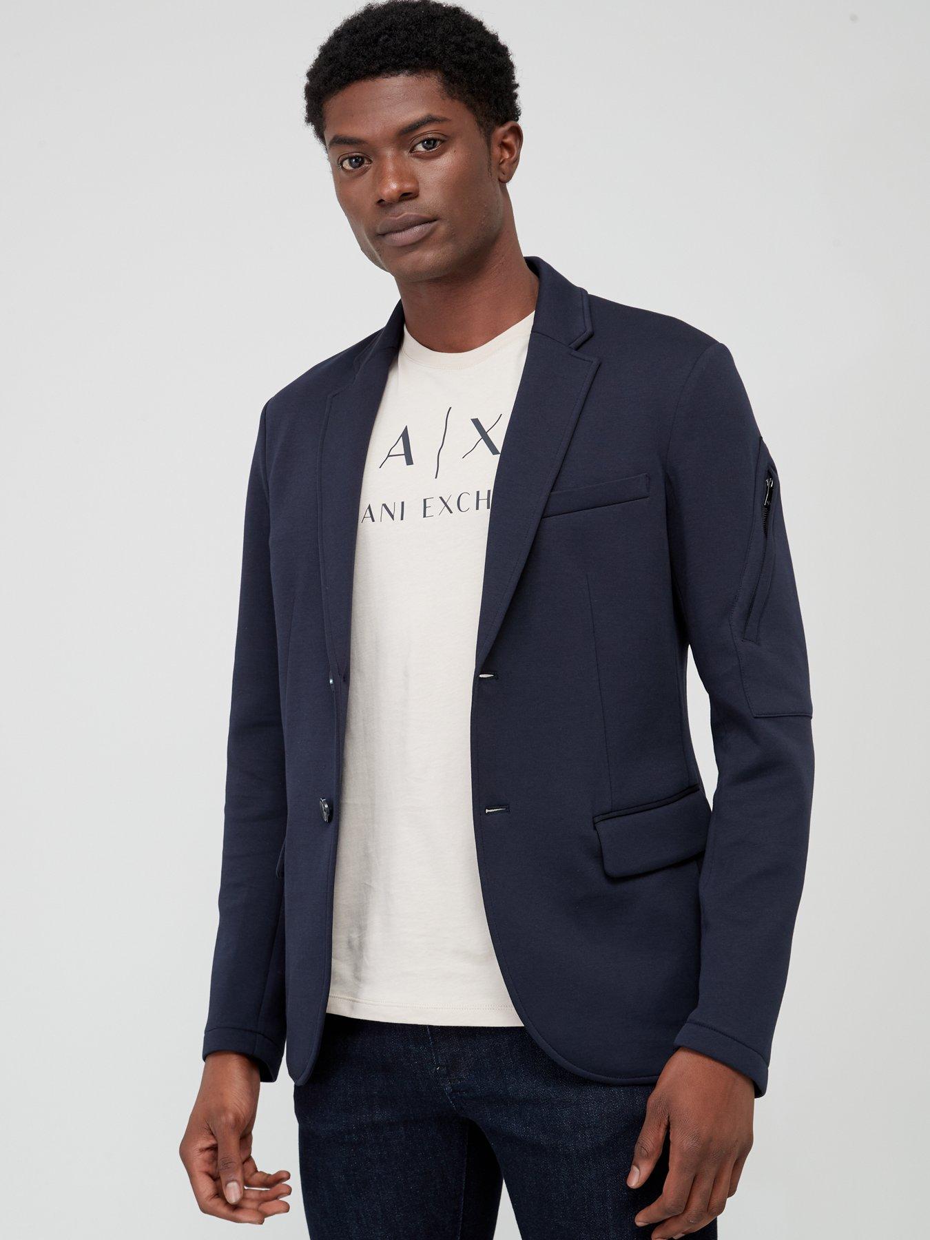 Armani Exchange Single Breasted Blazer Navy Very Ireland