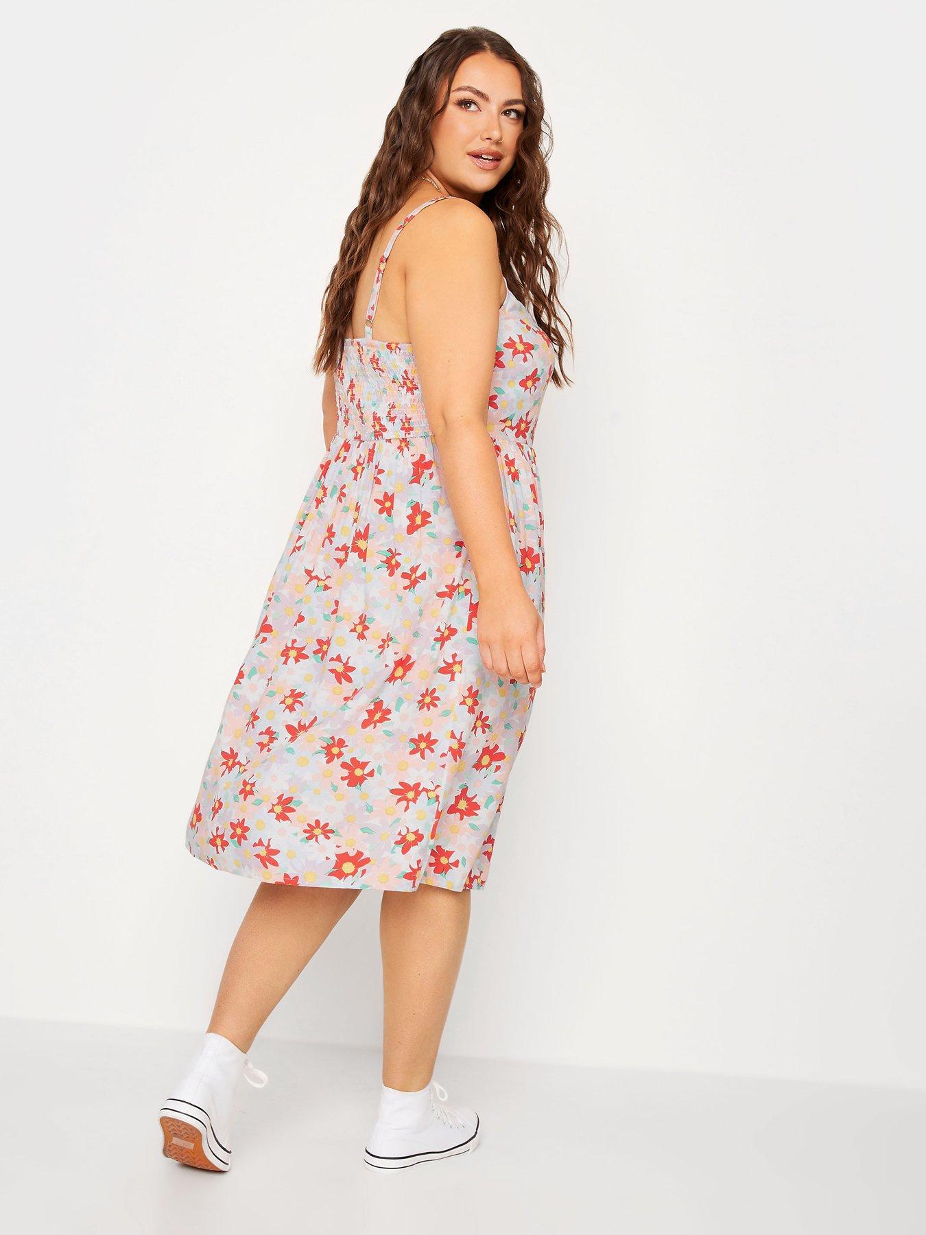 yours-strappy-floral-print-sundress-whitestillFront