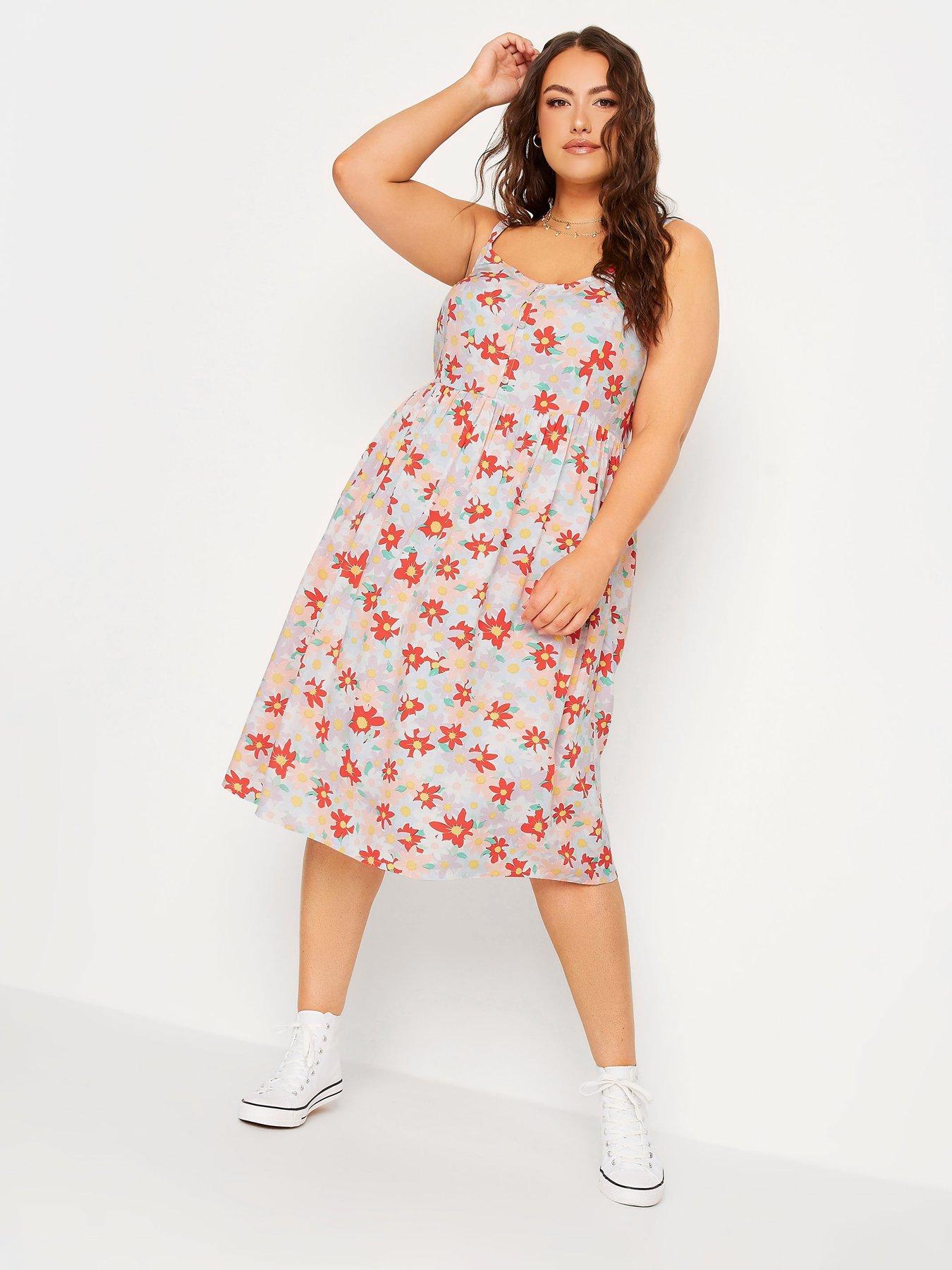 yours-strappy-floral-print-sundress-whiteback