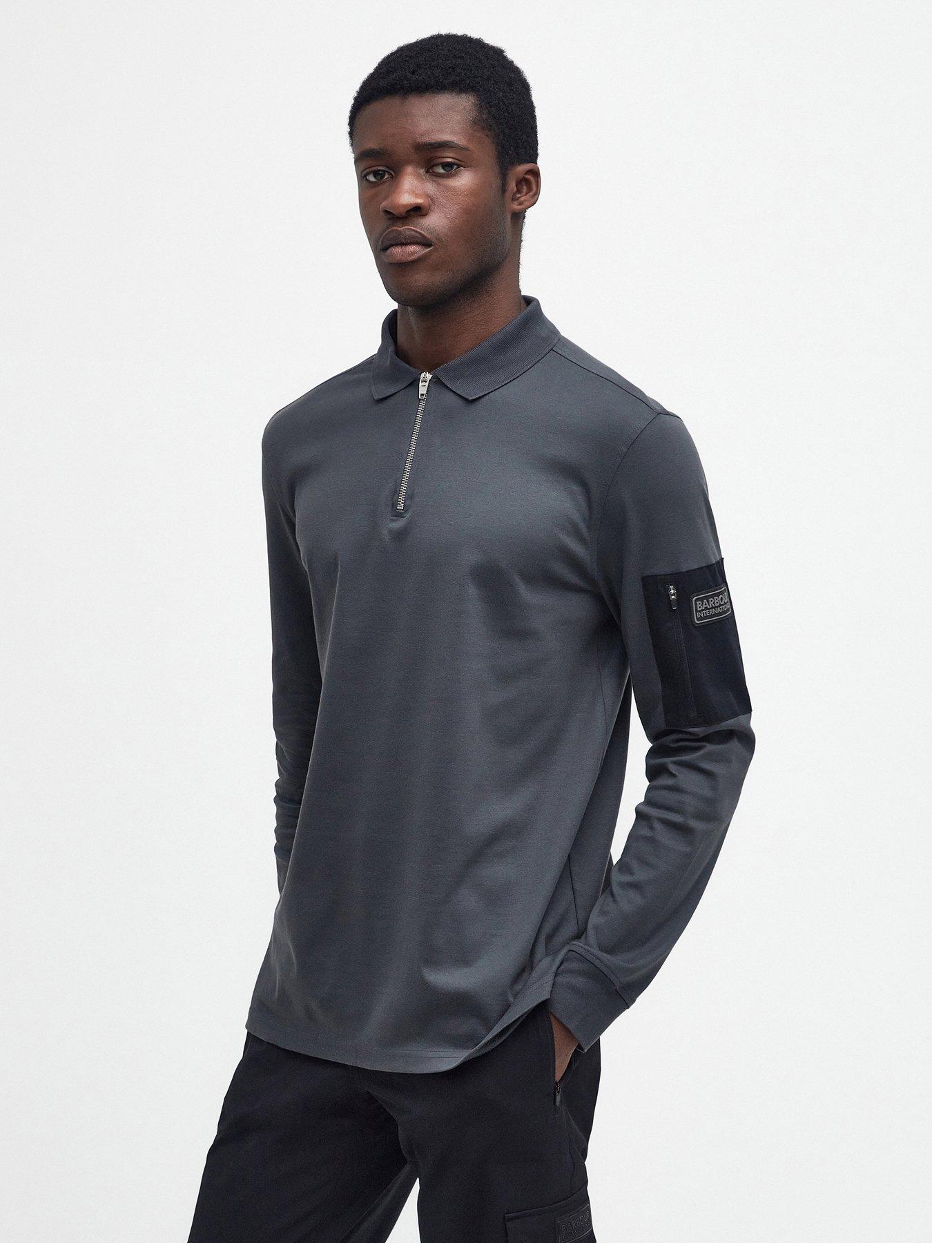 Barbour long sleeve polo grey online