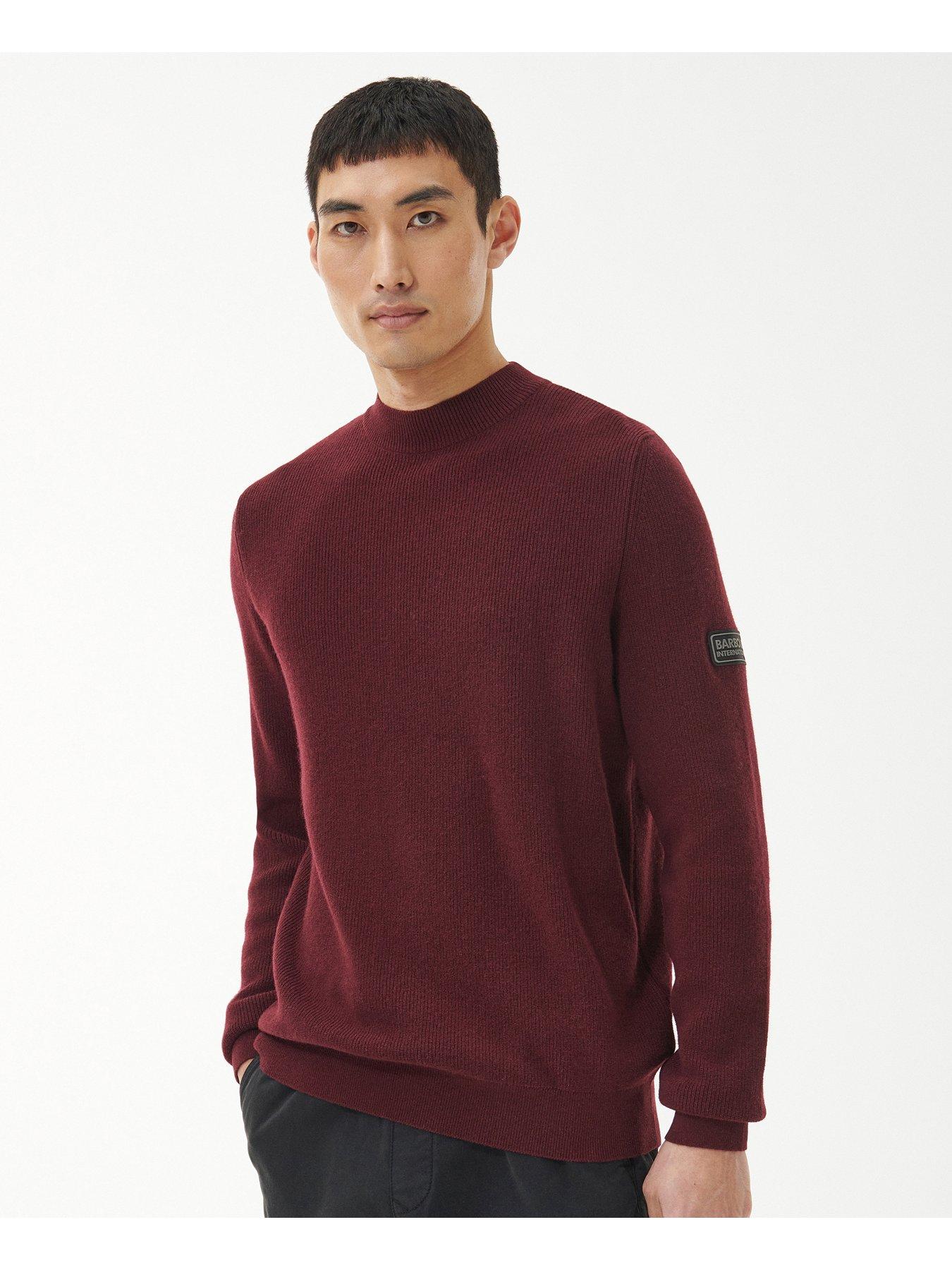 Barbour jumper cheap mens red