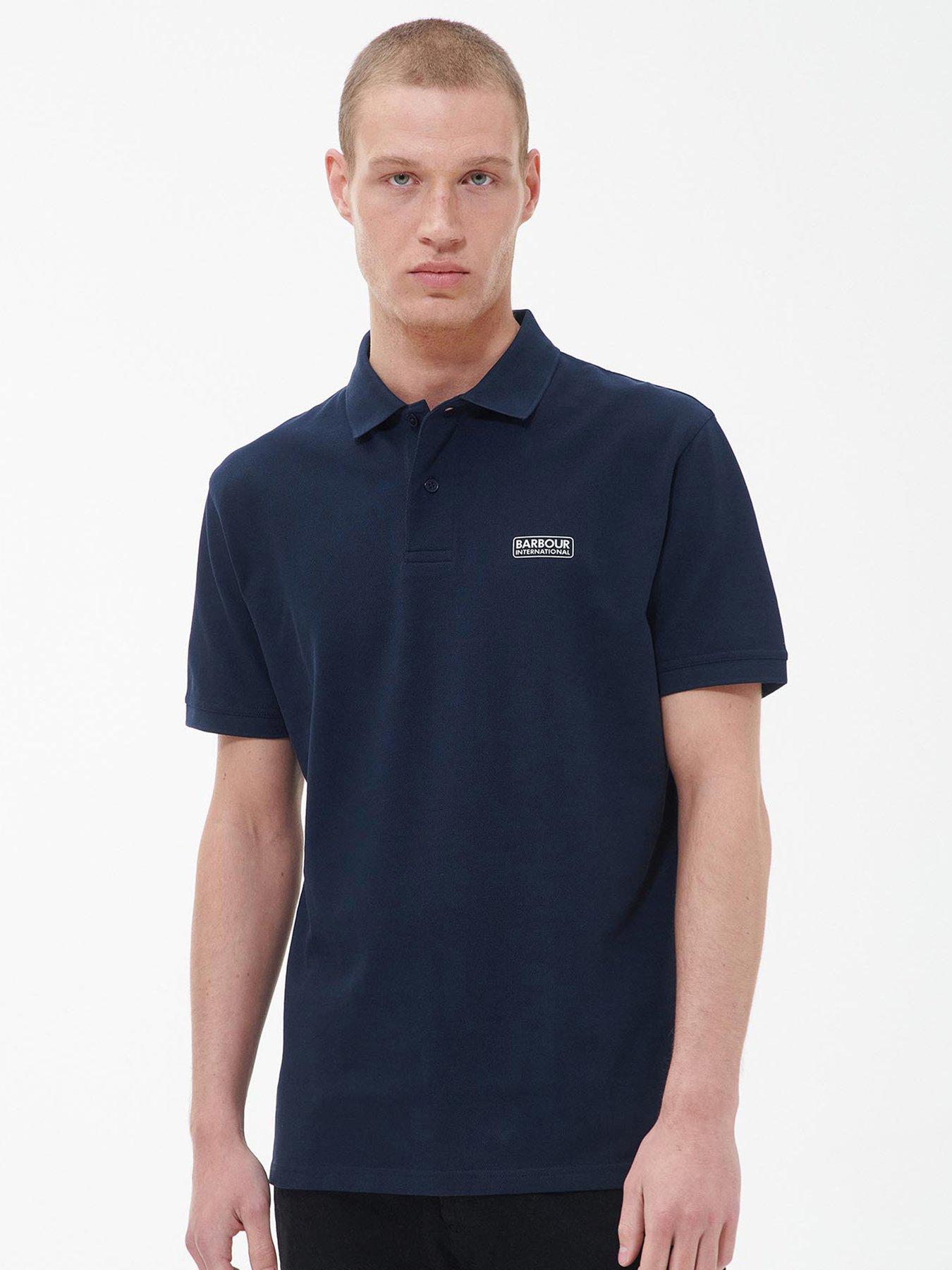 Navy barbour store polo shirt