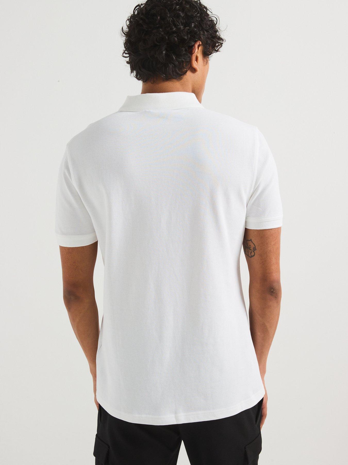 Image 2 of 5 of Barbour International International Essential Pique Tailored Polo Shirt - White