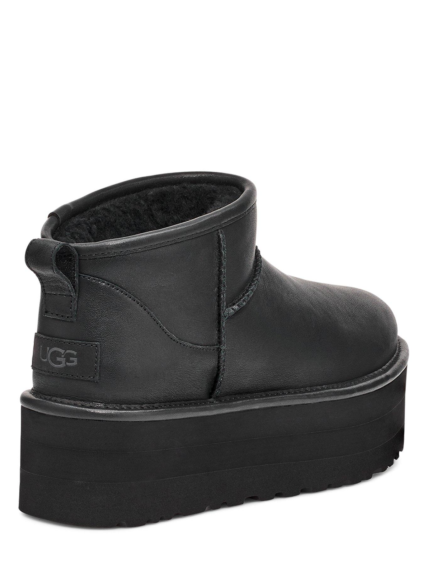 Platform Boots Black Ugg Mini Leather Boots Ugg Classic Ultra Mini