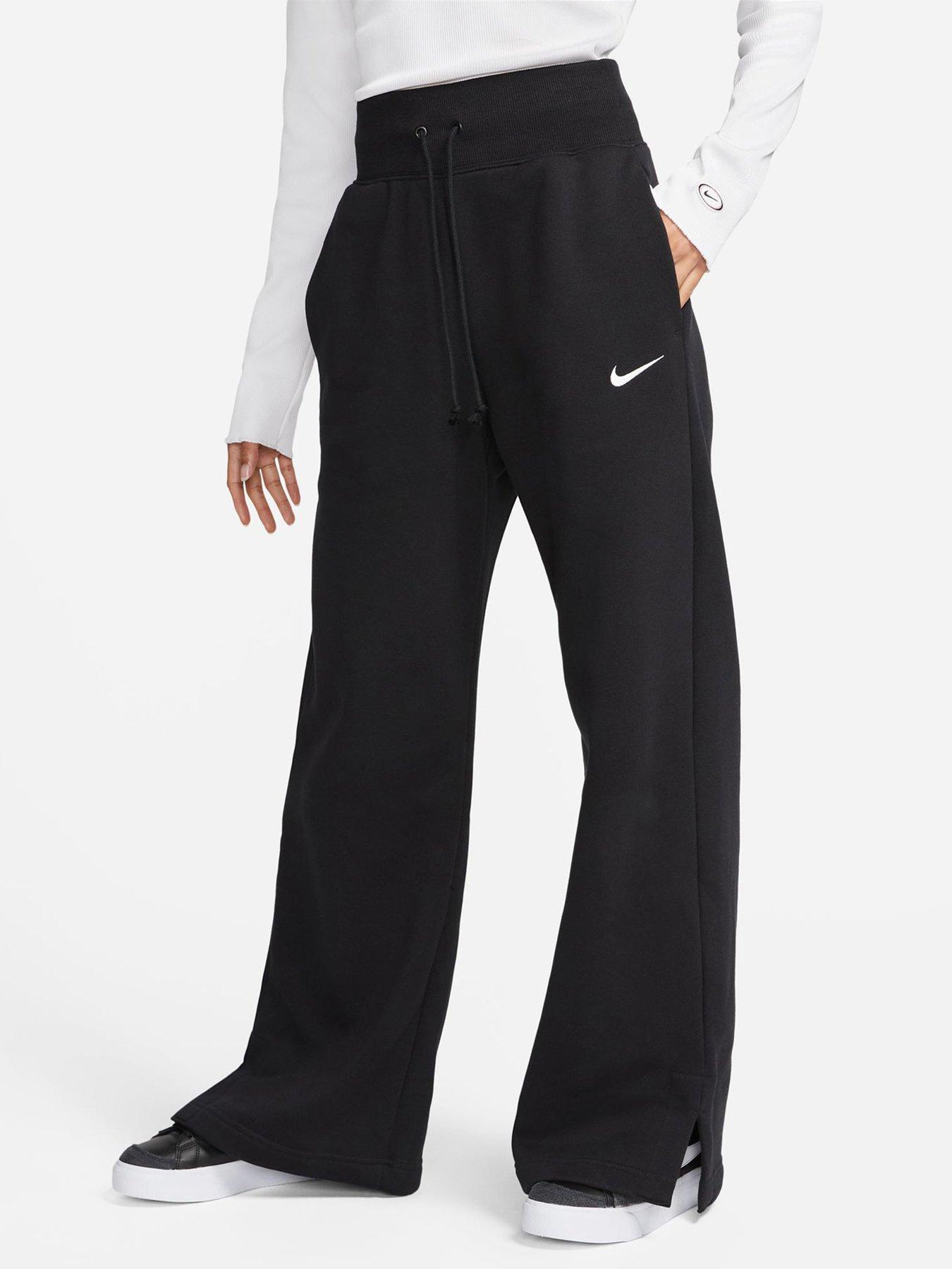 Nike Fit Dry Womens Straight Leg Sweatpants Black Stretch Drawstring M 8-10