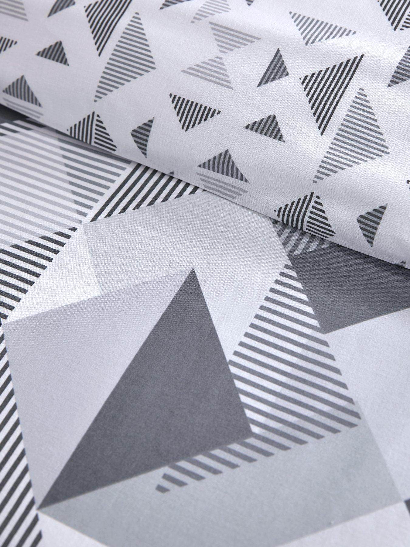 Image 4 of 6 of The Very Collection Grey Geo Reversible Duvet Cover Set