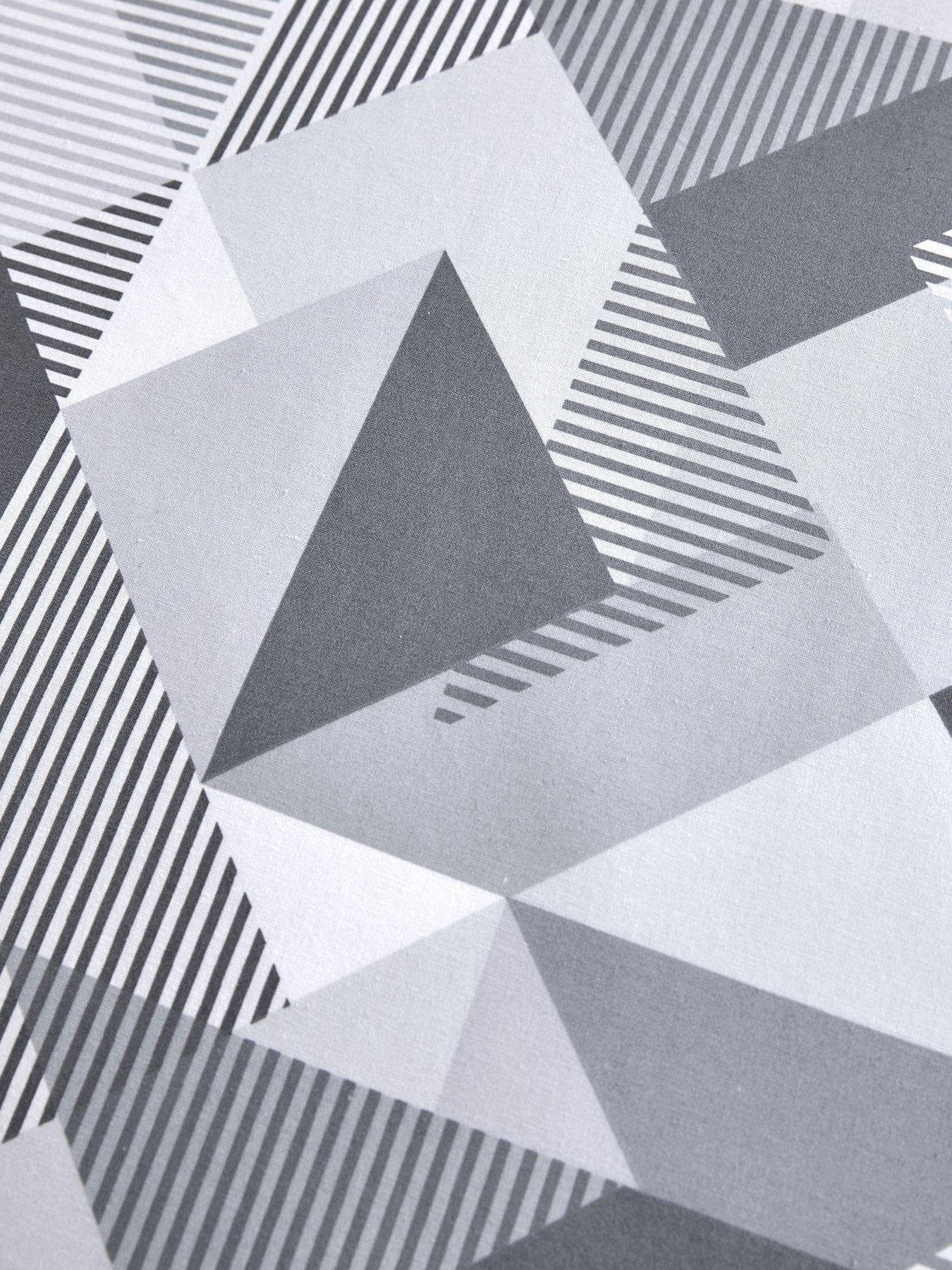 Image 5 of 6 of The Very Collection Grey Geo Reversible Duvet Cover Set