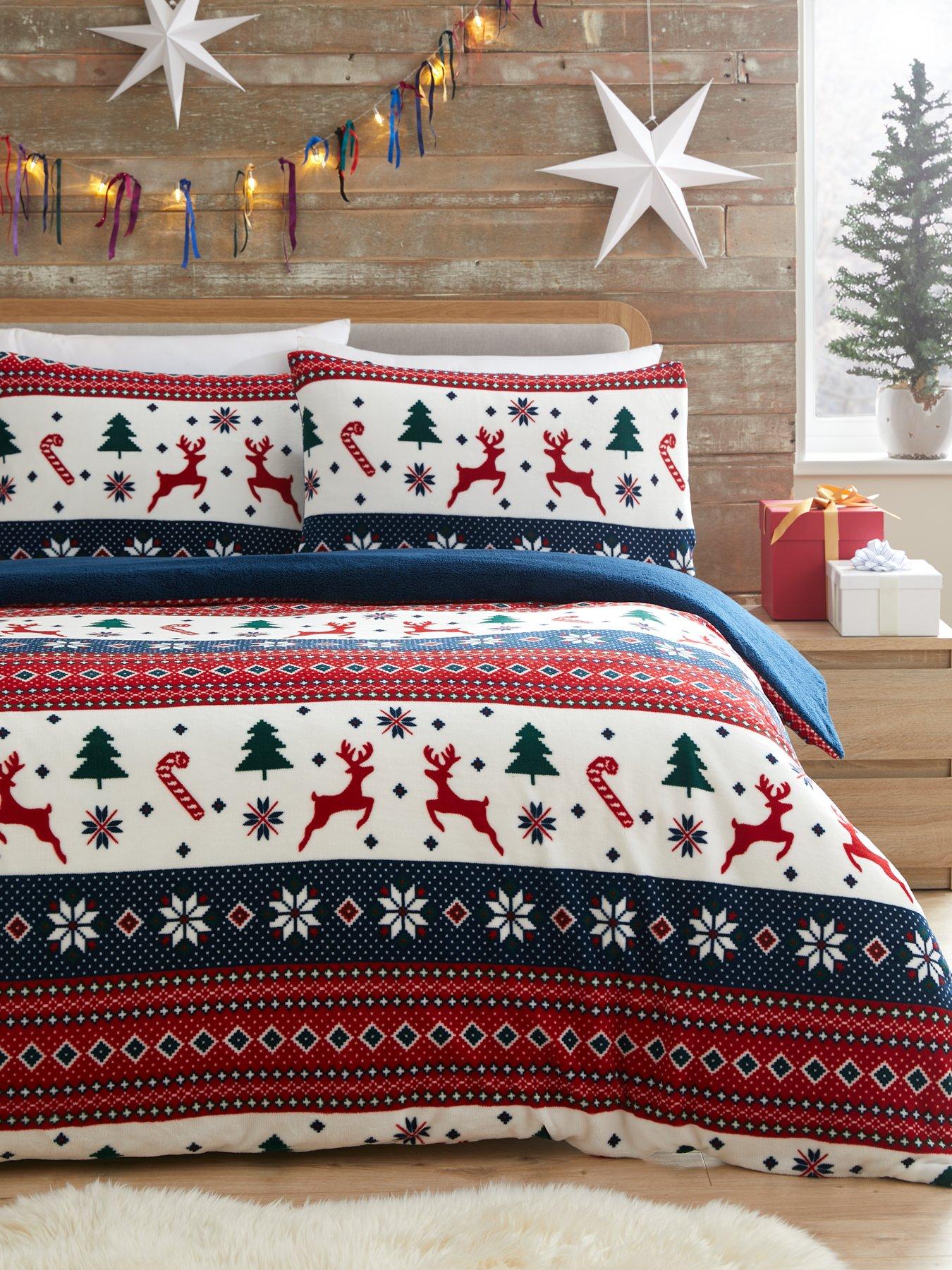 Christmas fleece deals bedding