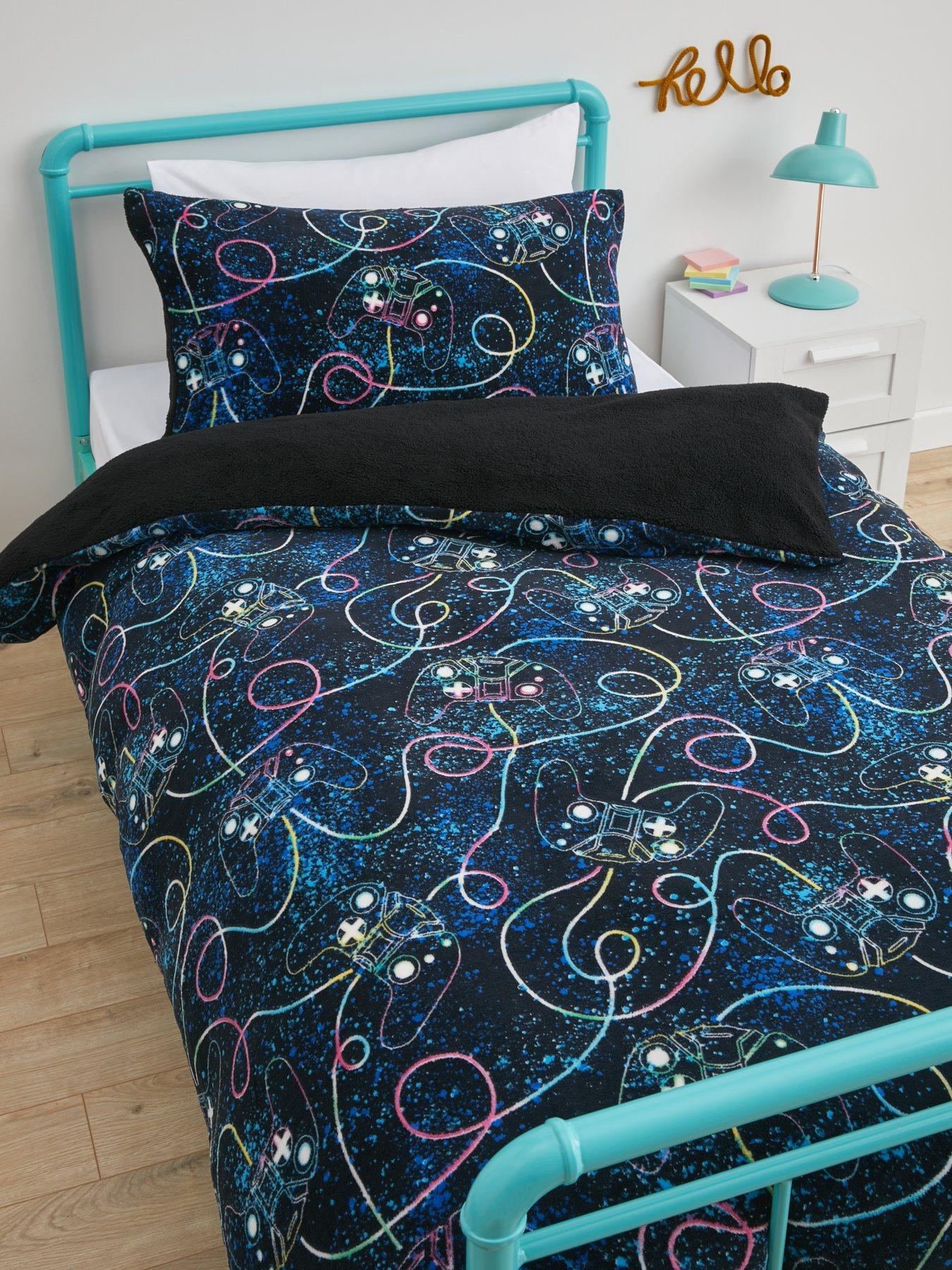 very-home-cosy-kids-gamer-fleece-duvet-set-db-multi