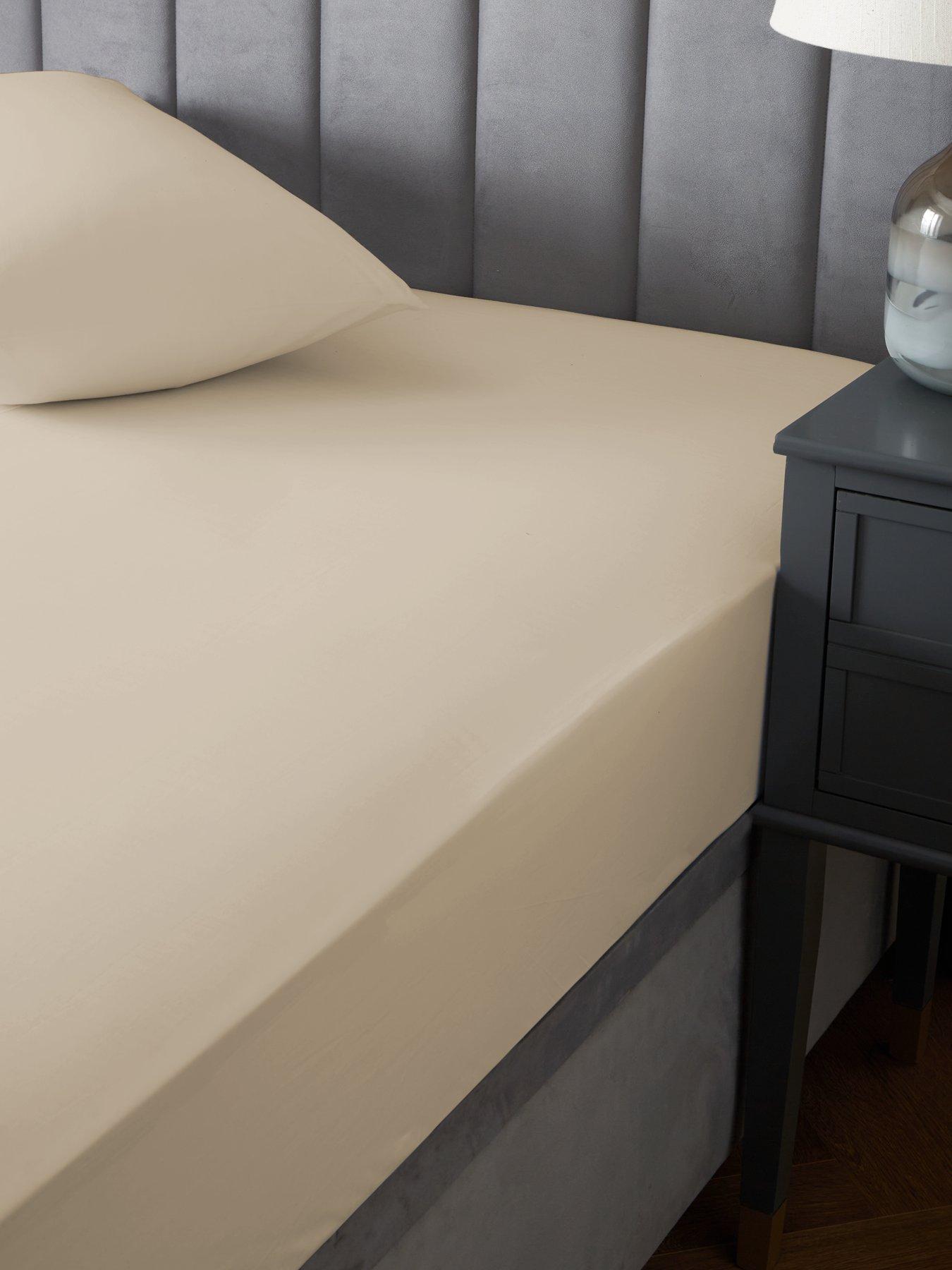 undefined Luxury 400 Thread Count Soft Touch Cotton Sateen 32 cm Extra Deep Fitted Sheet