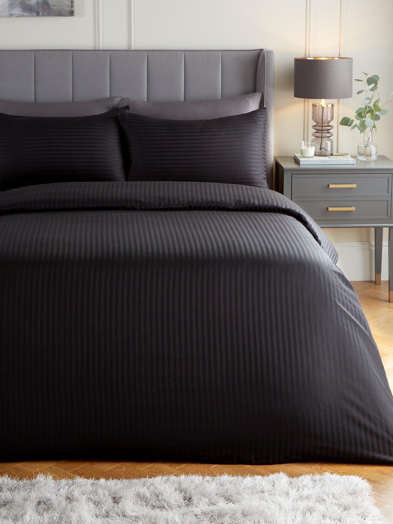 Very Home 300 Thread Count Soft Touch Sateen Stripe Duvet Cover Set