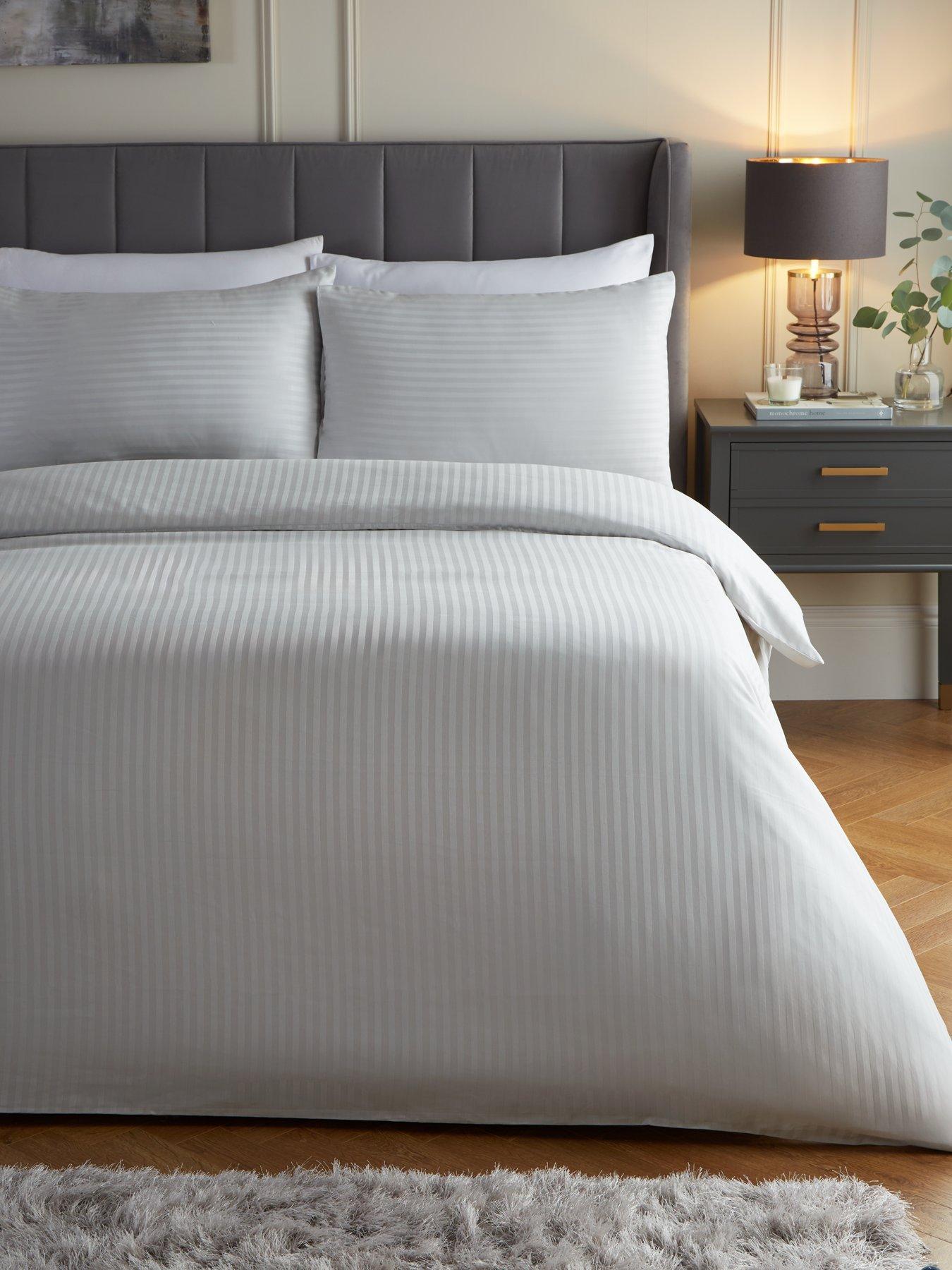 Image 1 of 4 of The Very Collection 300 Thread Count Soft Touch Sateen Stripe Duvet Cover Set