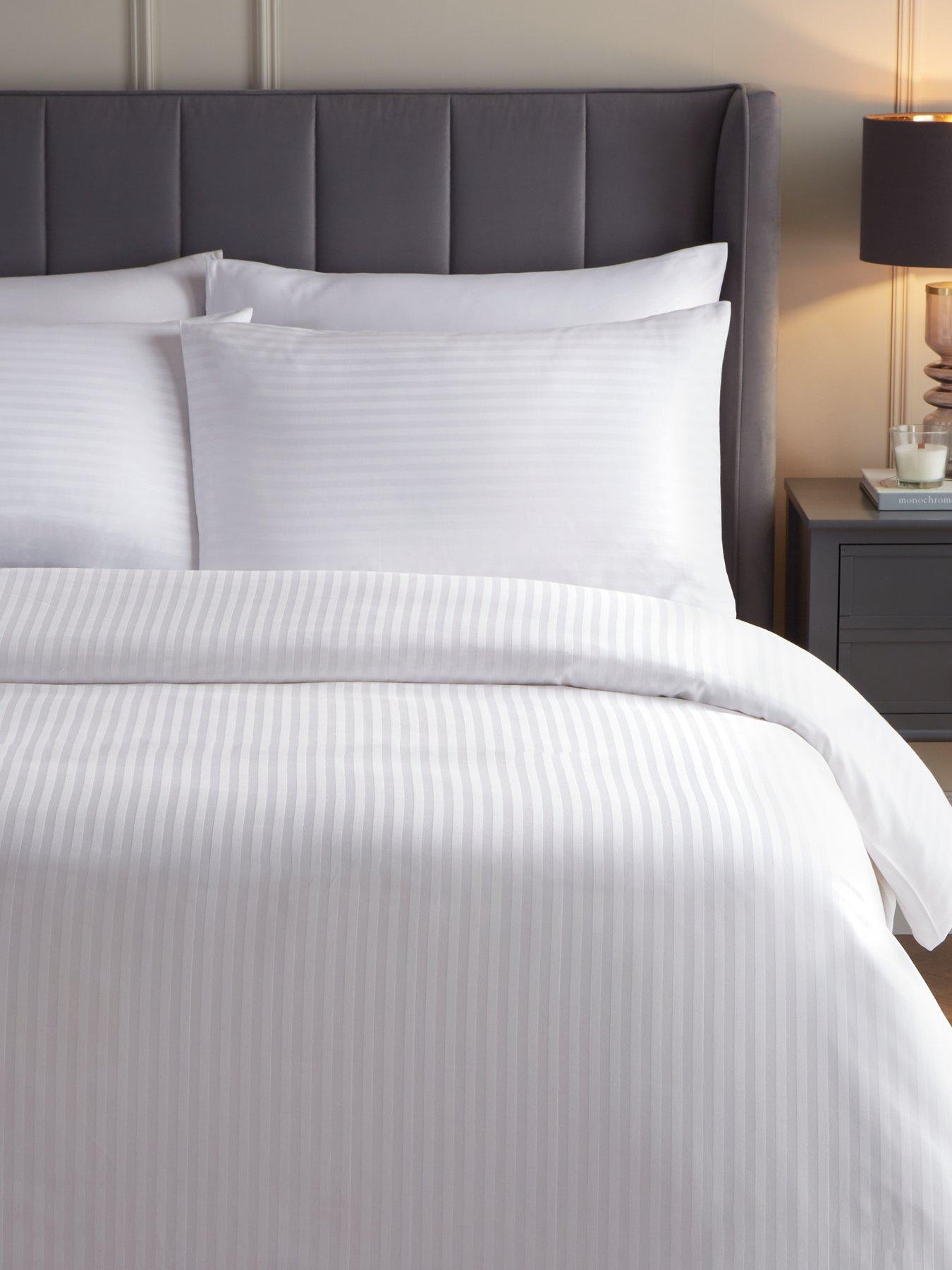 Image 3 of 4 of The Very Collection 300 Thread Count Soft Touch Sateen Stripe Duvet Cover Set
