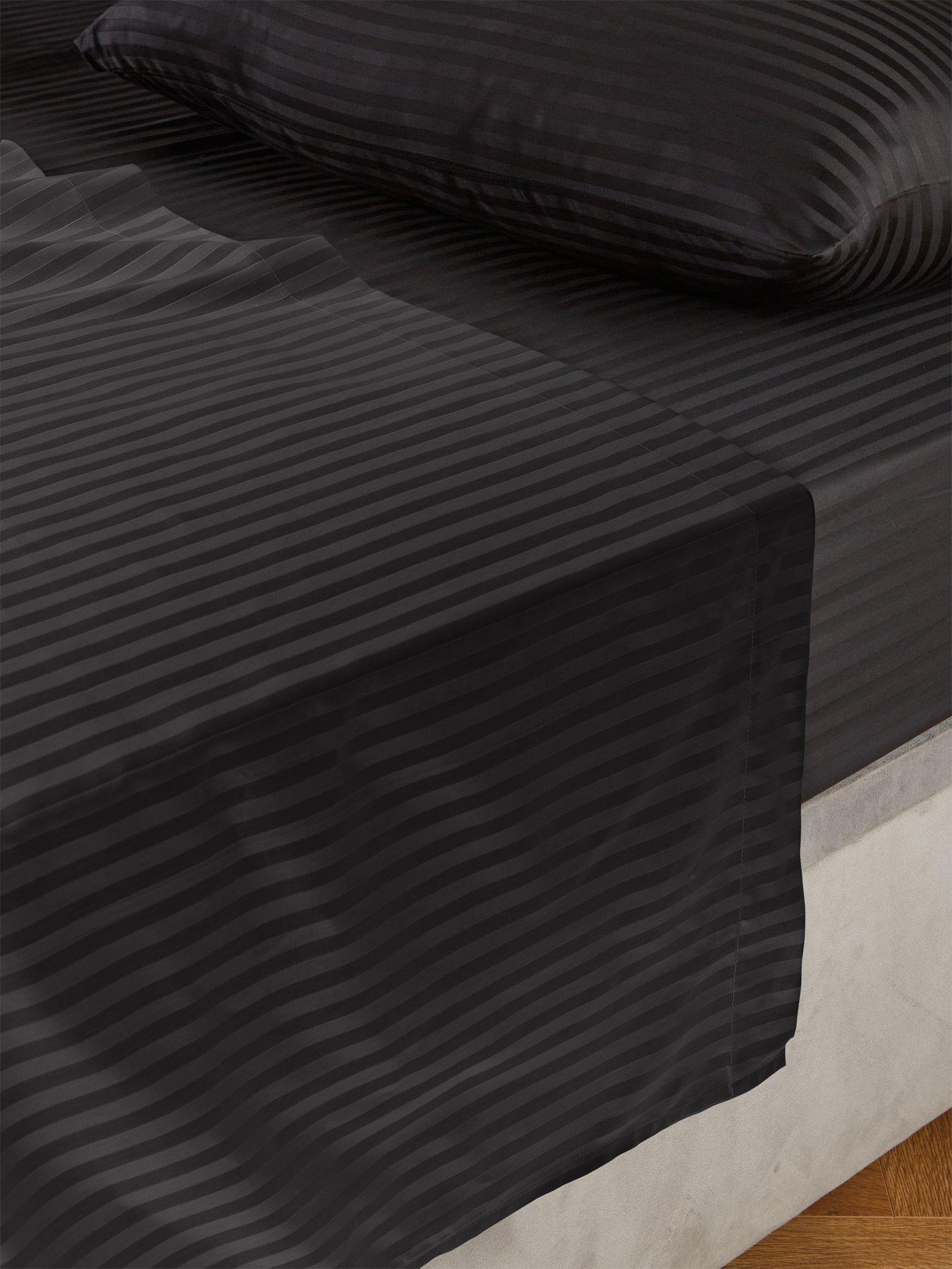 The Very Collection Luxury 300 Thread Count Soft Touch Sateen Stripe Flat Sheet
