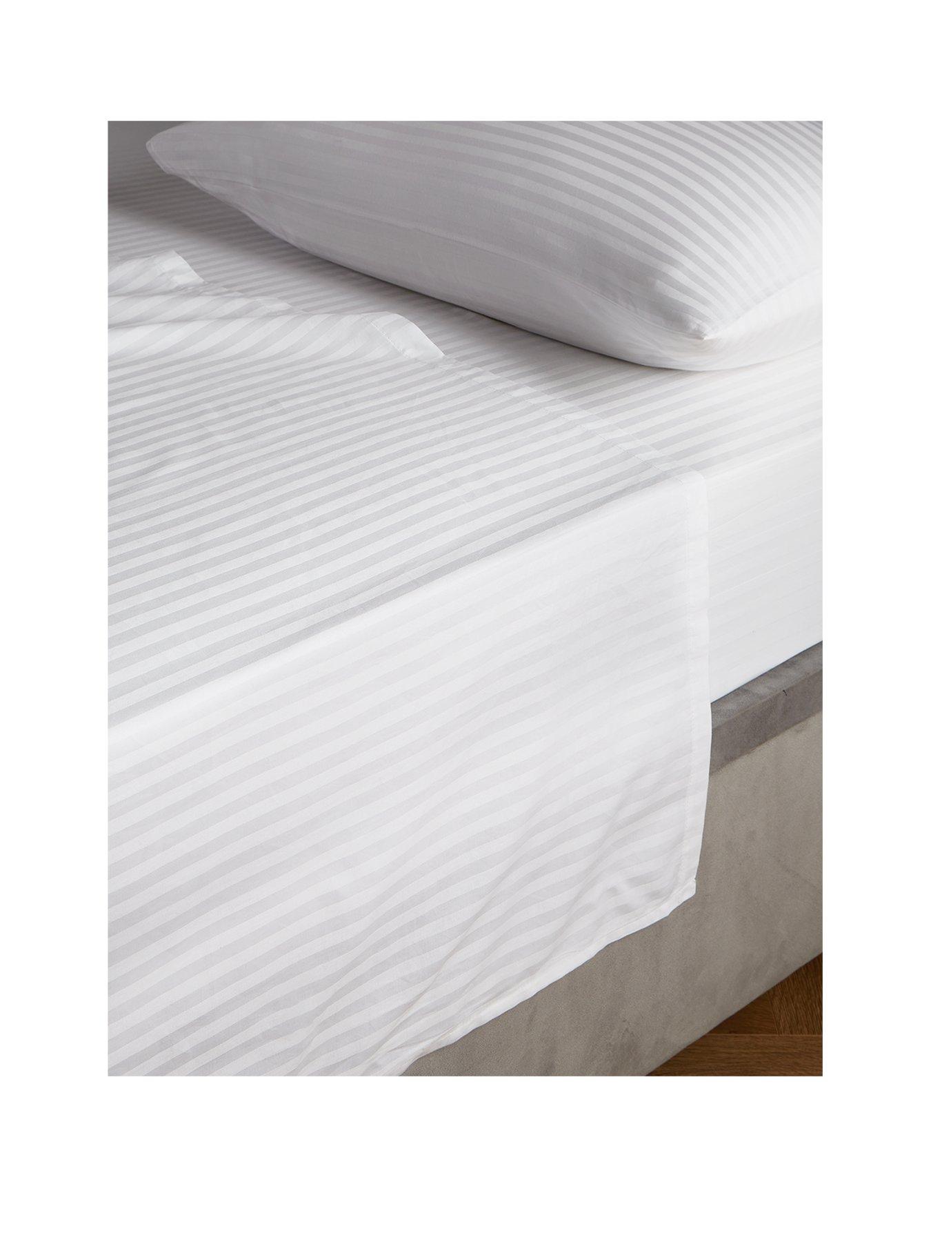 very-home-luxury-300-thread-count-soft-touch-sateen-stripe-flat-sheetstillFront