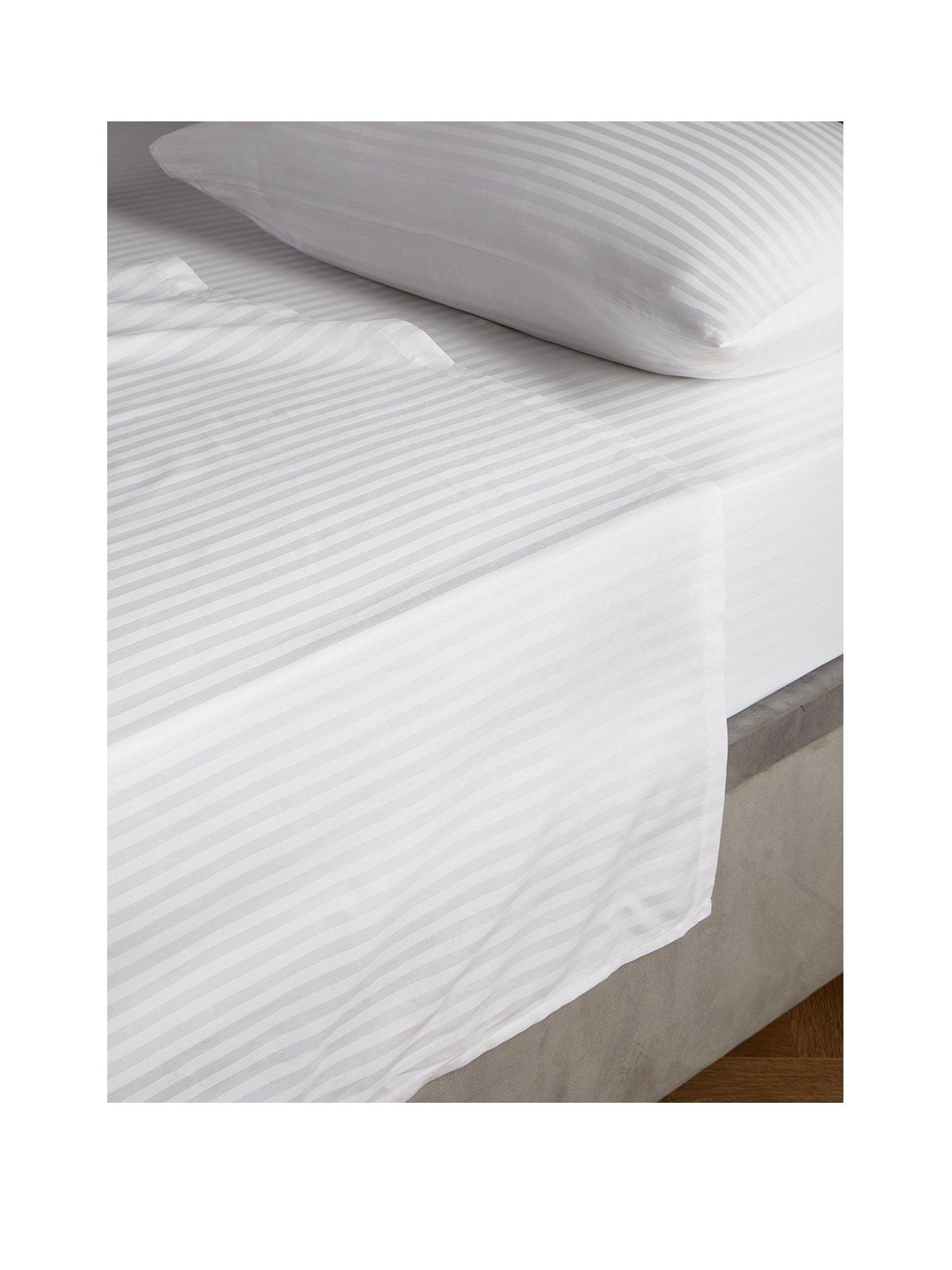 Image 2 of 2 of The Very Collection Luxury 300 Thread Count Soft Touch Sateen Stripe Flat Sheet