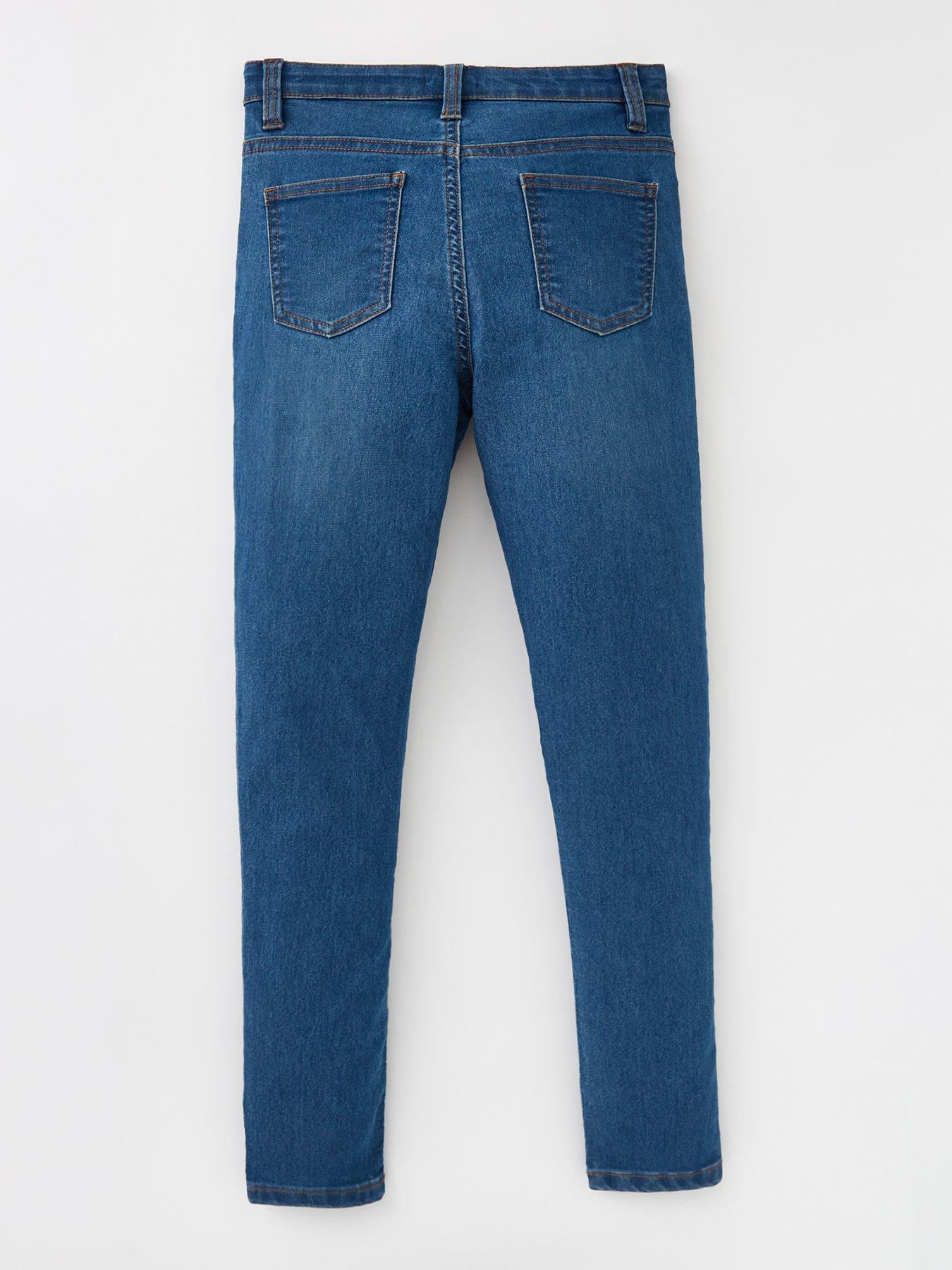 Image 2 of 4 of V by Very Girls Mid-Wash Skinny Jeans - Blue