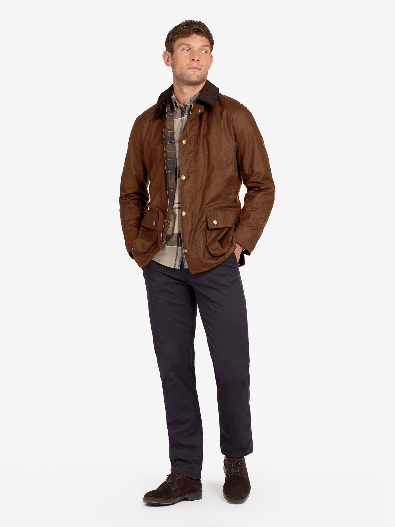 Brown barbour cheap jacket mens