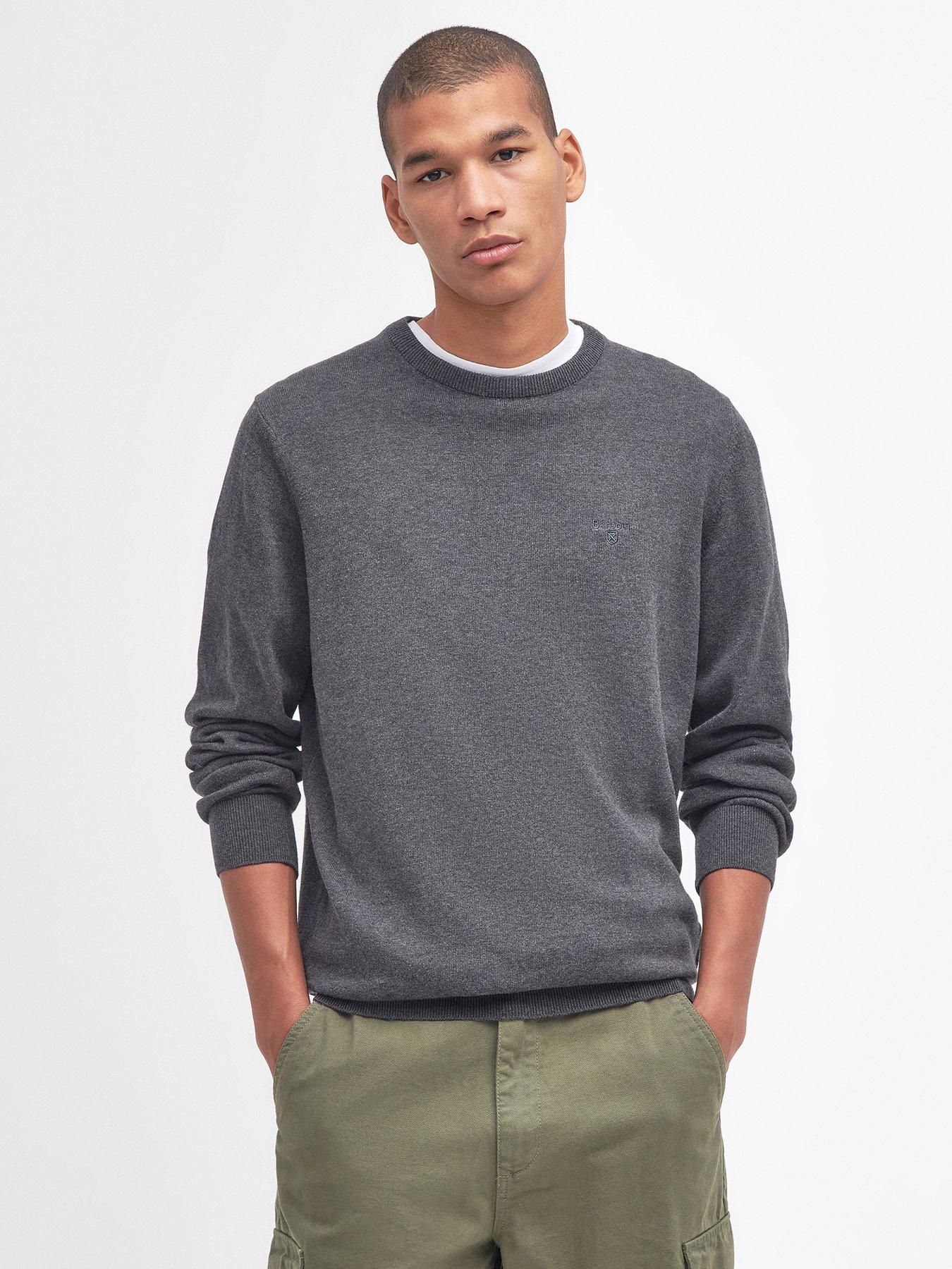 undefined Pima Cotton Crew Jumper - Dark Grey