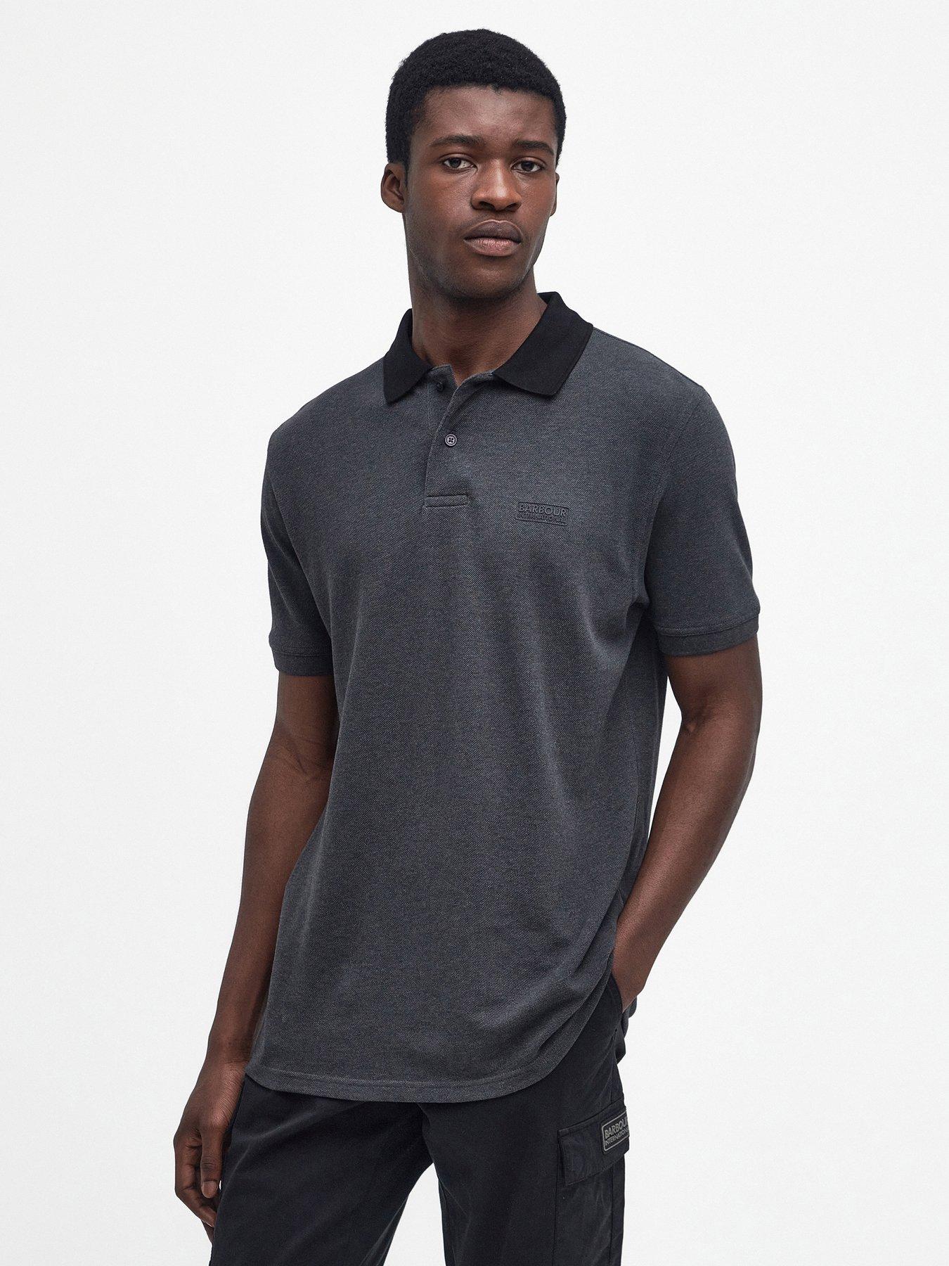 Very Exclusive Contrast Collar Polo Shirt Dark Grey