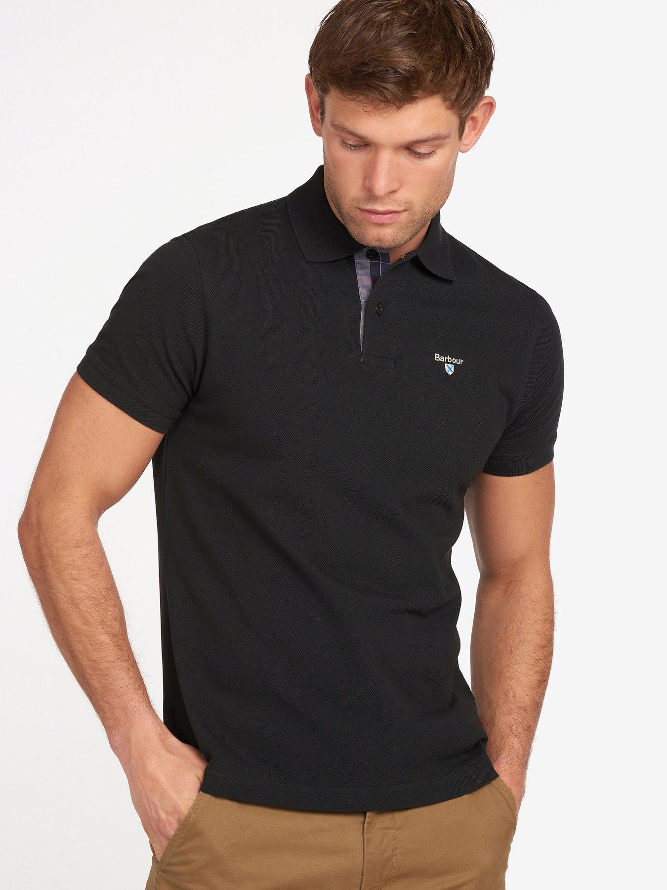 Barbour Tartan Pique Polo Shirt - Black