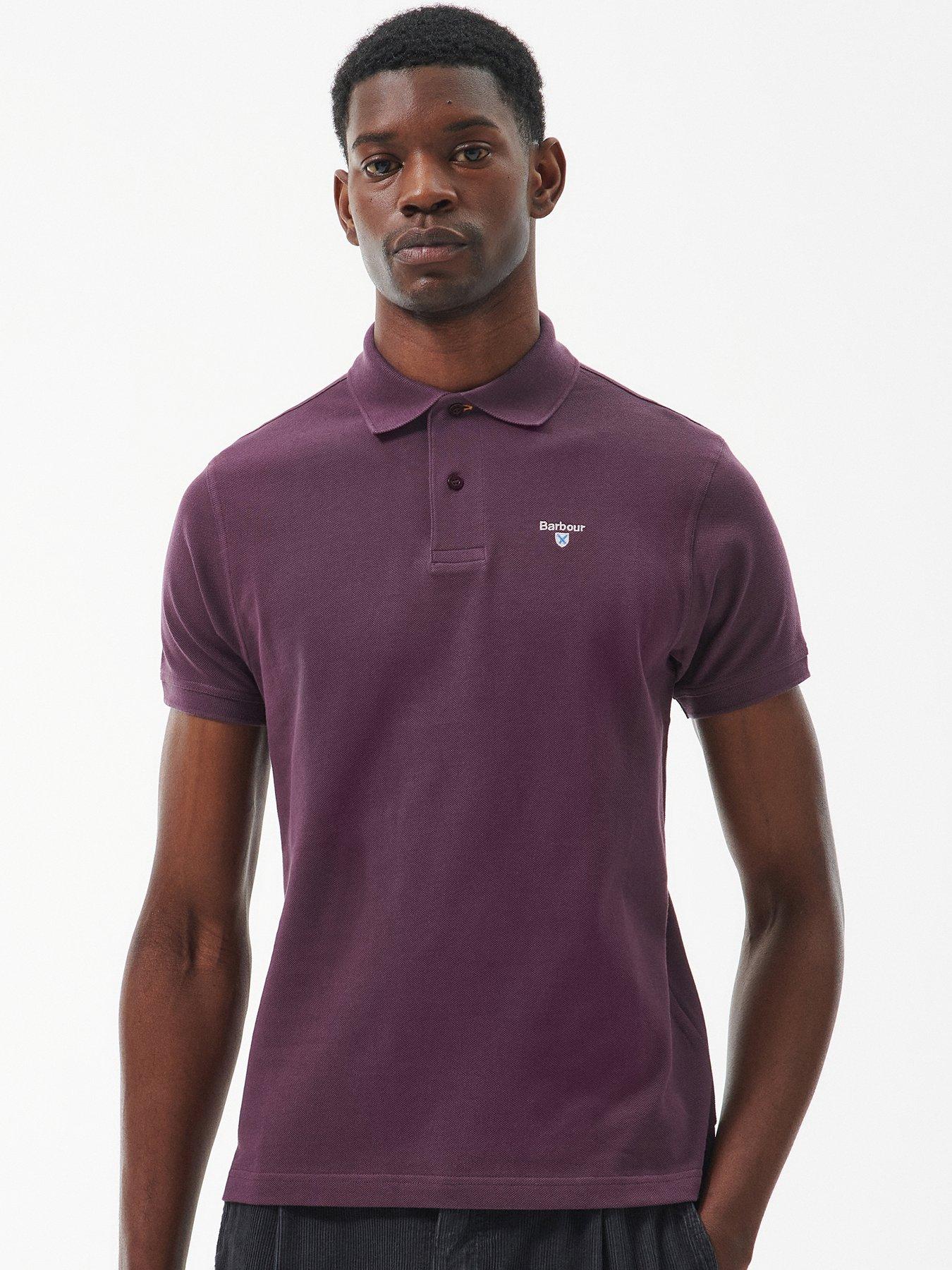 Barbour polo mens purple on sale