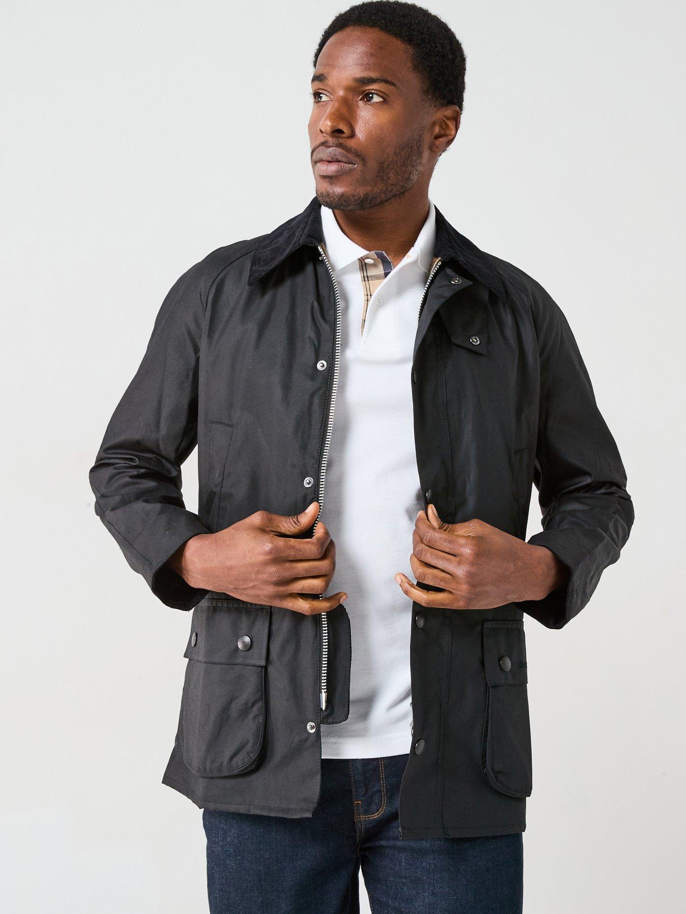 Barbour Ashby Wax Corduroy Collar Jacket Black Very Ireland