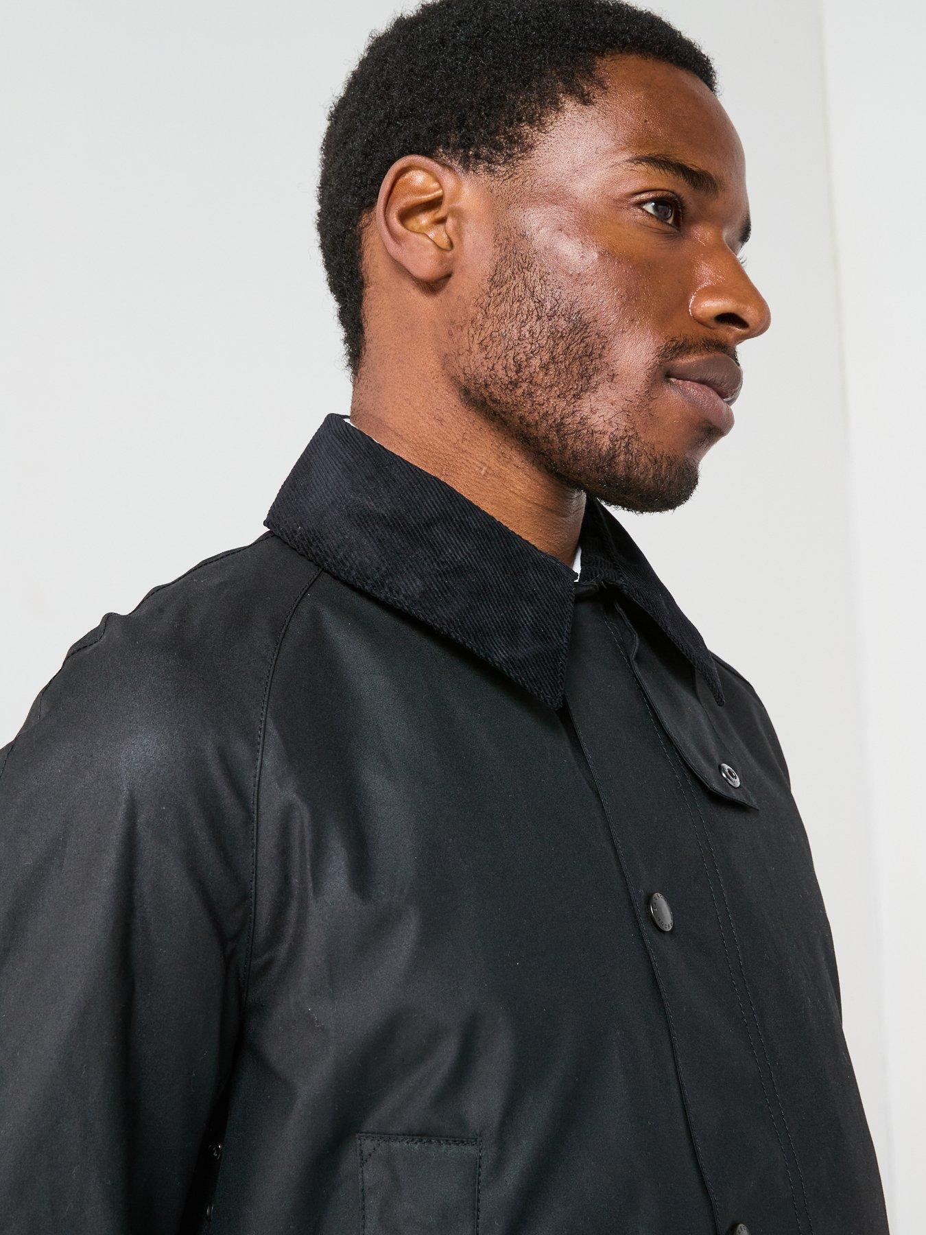 Image 4 of 6 of Barbour Mens Ashby Waxed Cotton Storm Collar Jacket - Black