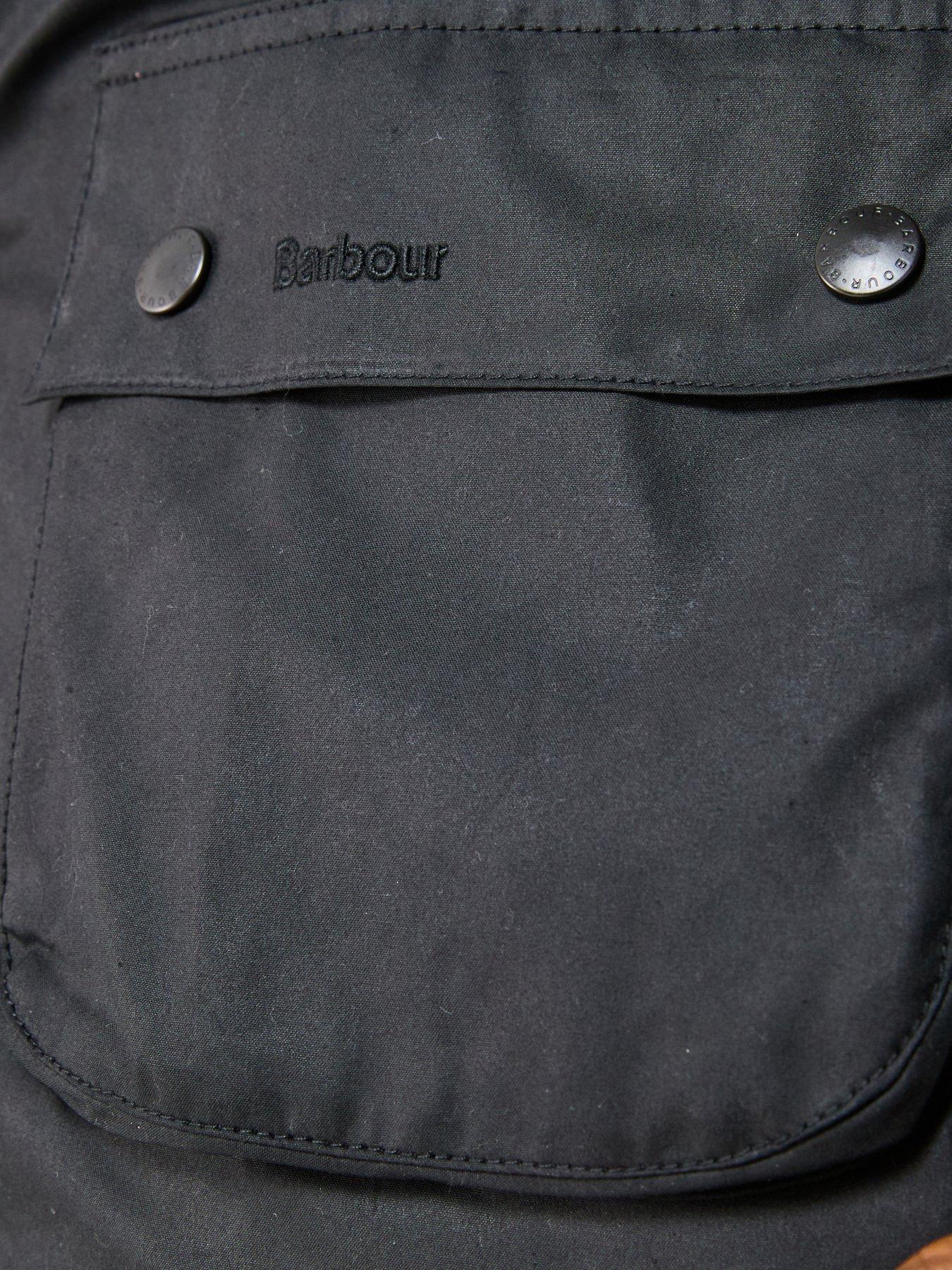 Image 5 of 6 of Barbour Mens Ashby Waxed Cotton Storm Collar Jacket - Black