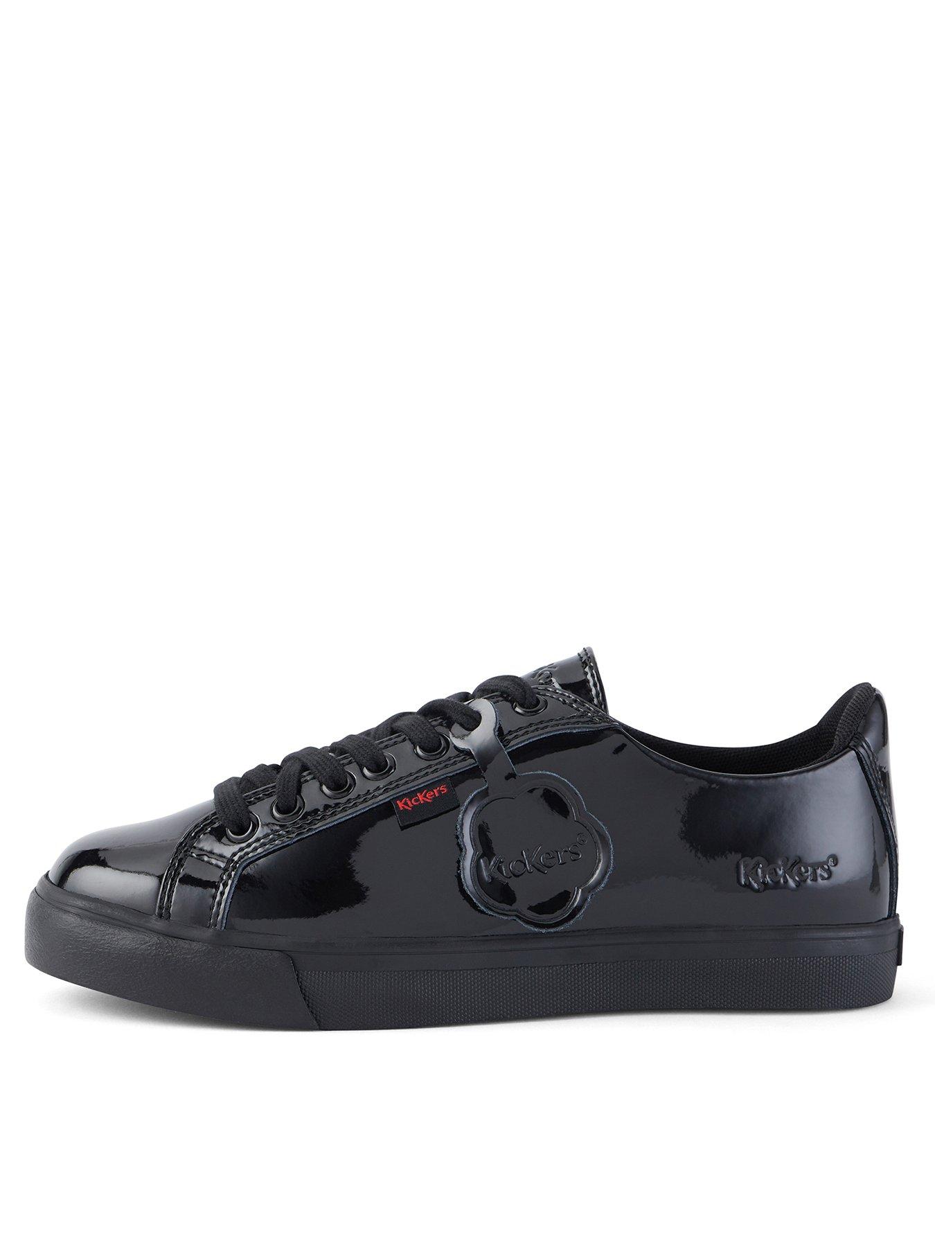 undefined Kickers Tonvi Lacer Patent Leather Shoe - Black