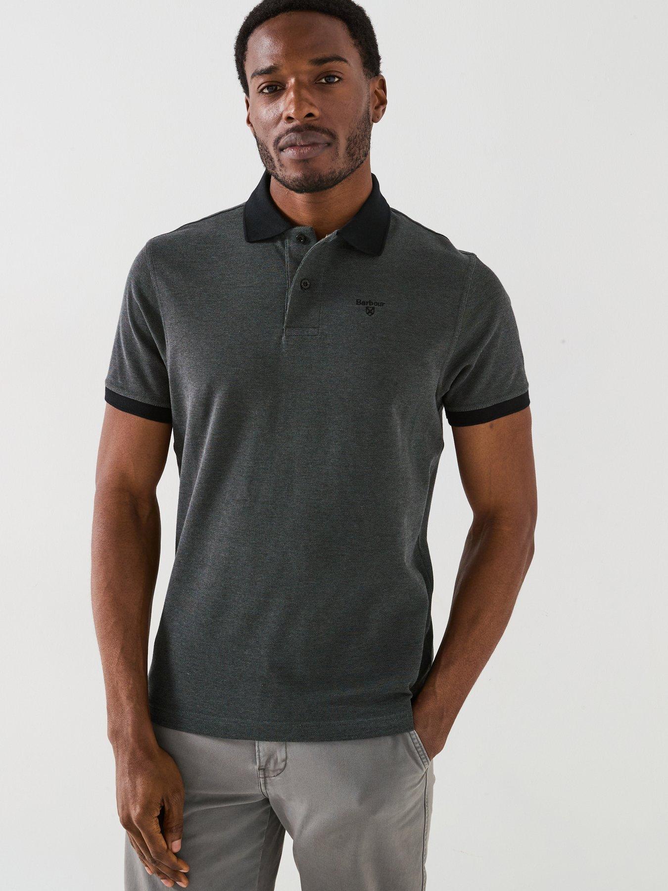 Image of Barbour Essential Sports Mix Regular Fit Polo Shirt - Dark Grey