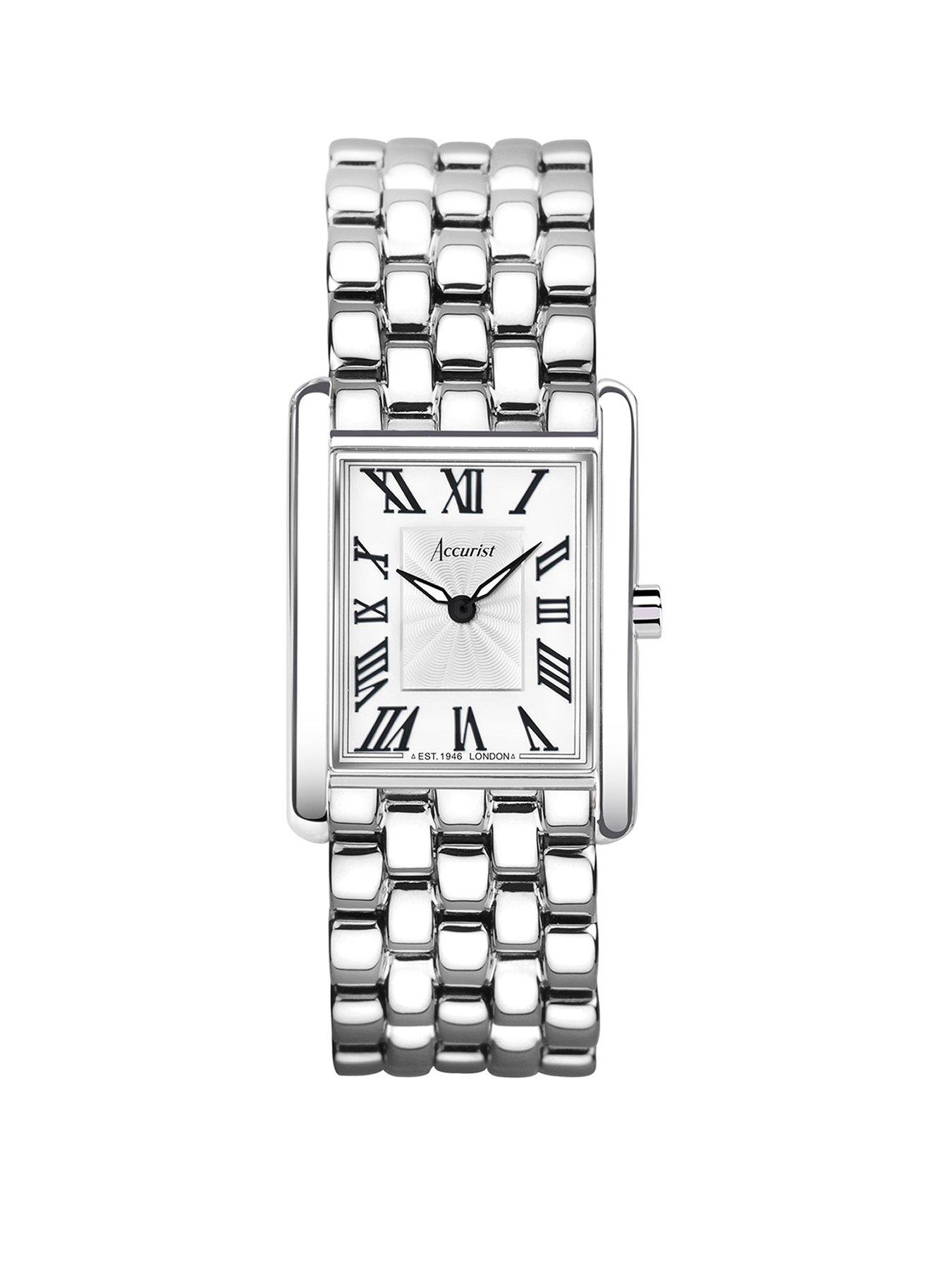 accurist-accurist-rectangle-womens-silver-stainless-steel-bracelet-analogue-watch