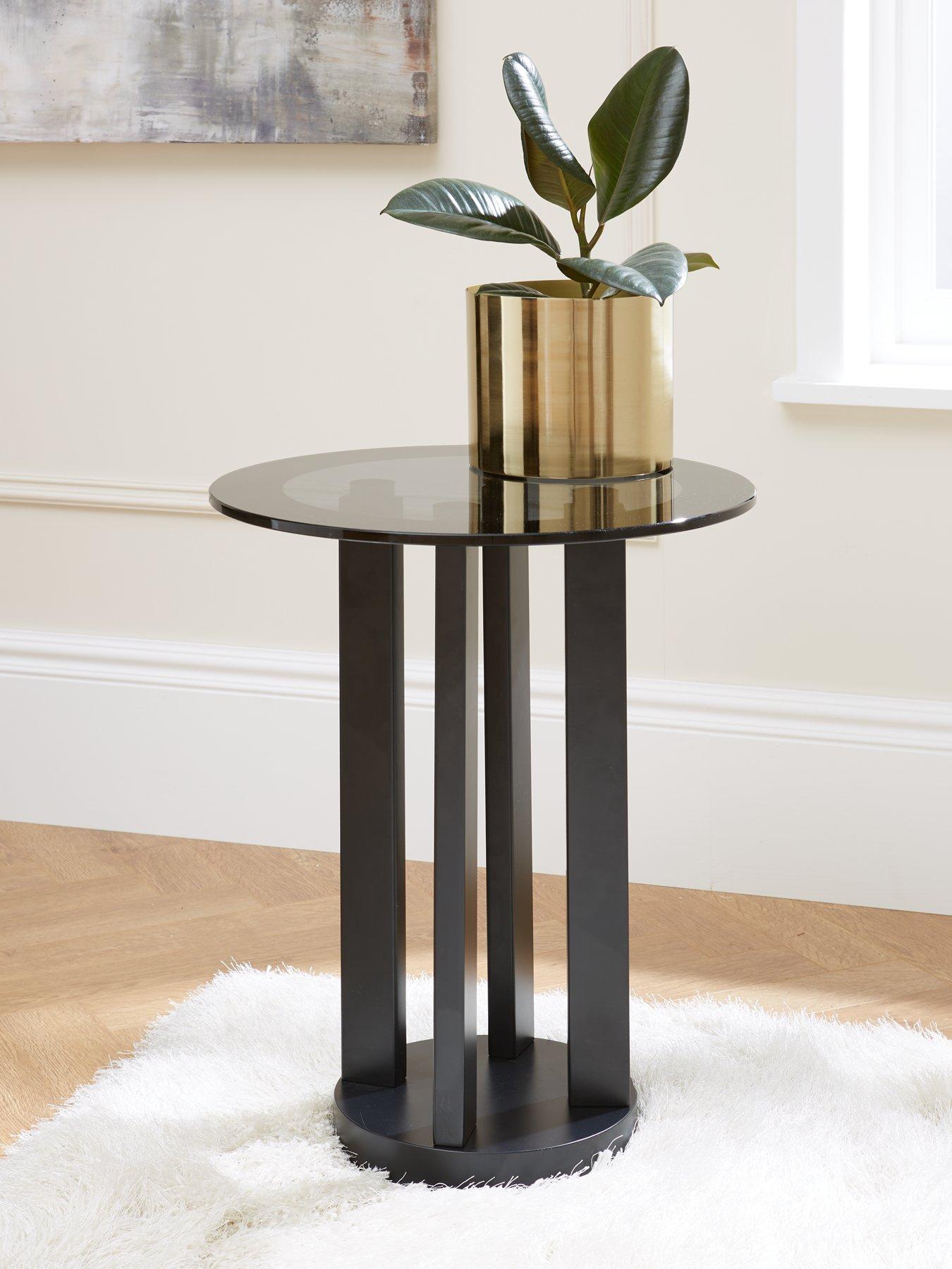 Very Home Moda Round Pedestal Glass Top Side Table | Very Ireland